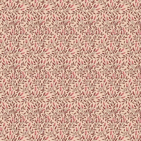 Lady Tulip Edyta Sitar A188E Buds and Vines Pink Floral Fabric - Perfect for Quilting, Home Decor & DIY Craft Projects
