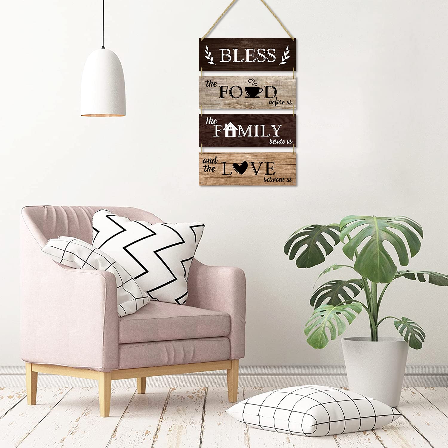 Farmhouse Kitchen Wall Art - Rustic Wooden Signs for Dining Room Decor