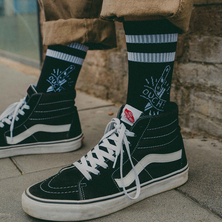 American Socks Ouch! Mid High - Comfortable Cotton Crew Socks for Men & Women - Perfect for Sports, Hiking & Everyday Wear