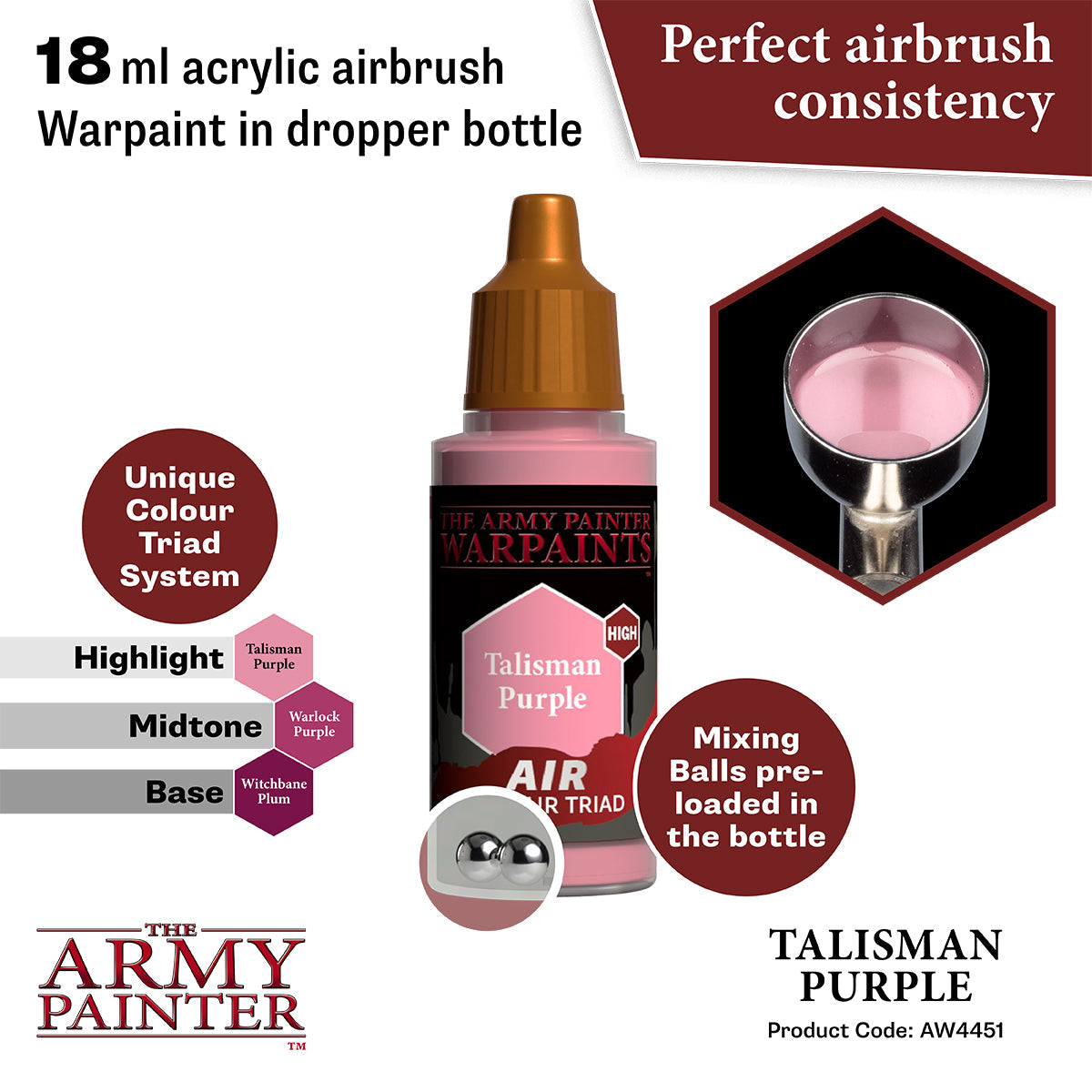 Warpaints Air: Talisman Purple - Premium Water-Based Face Paint for Halloween, Cosplay & Body Art - Safe for Kids & Adults