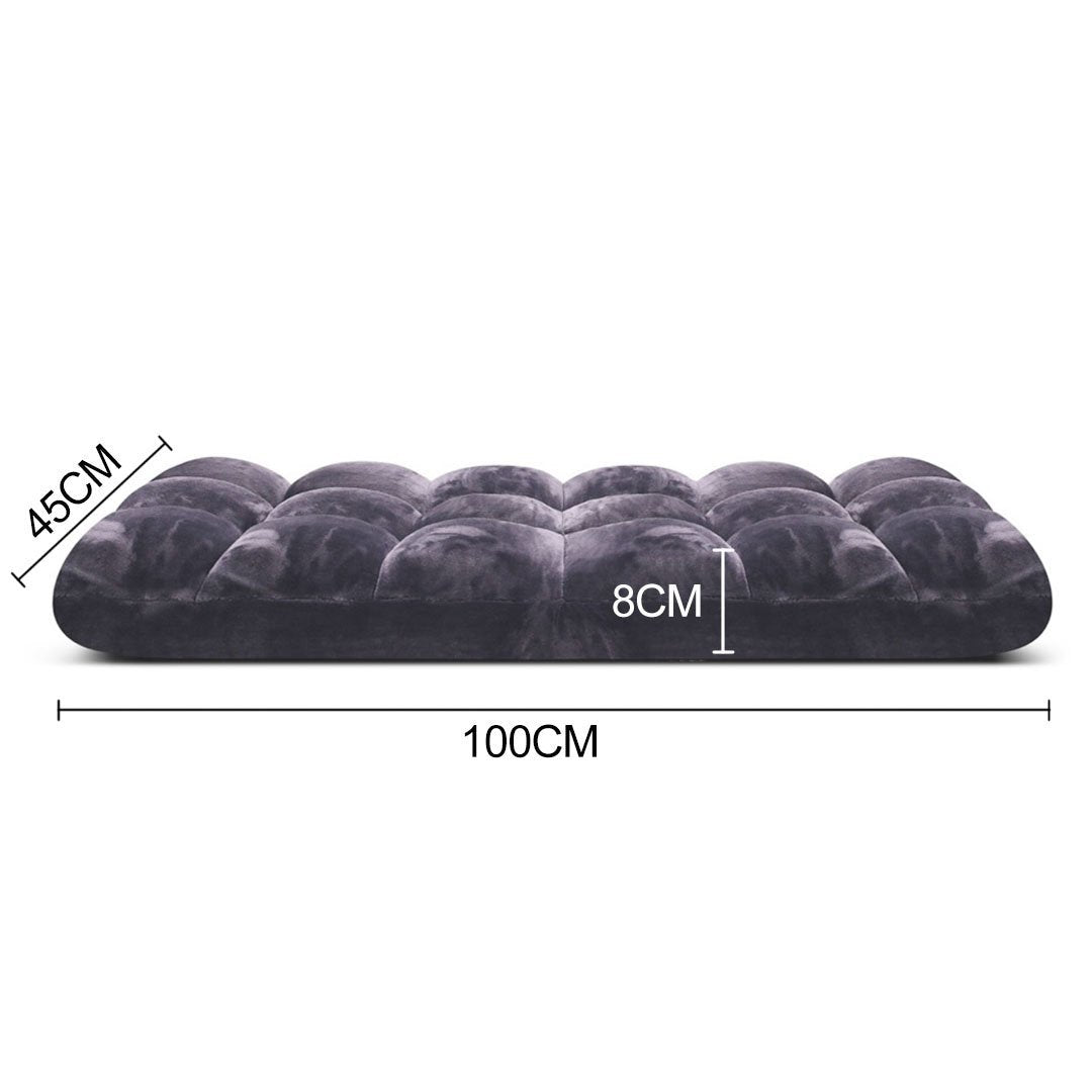 4X Floor Recliner Folding Lounge Sofa - Grey Futon Couch with Cushion for Living Room, Bedroom & Outdoor Relaxation