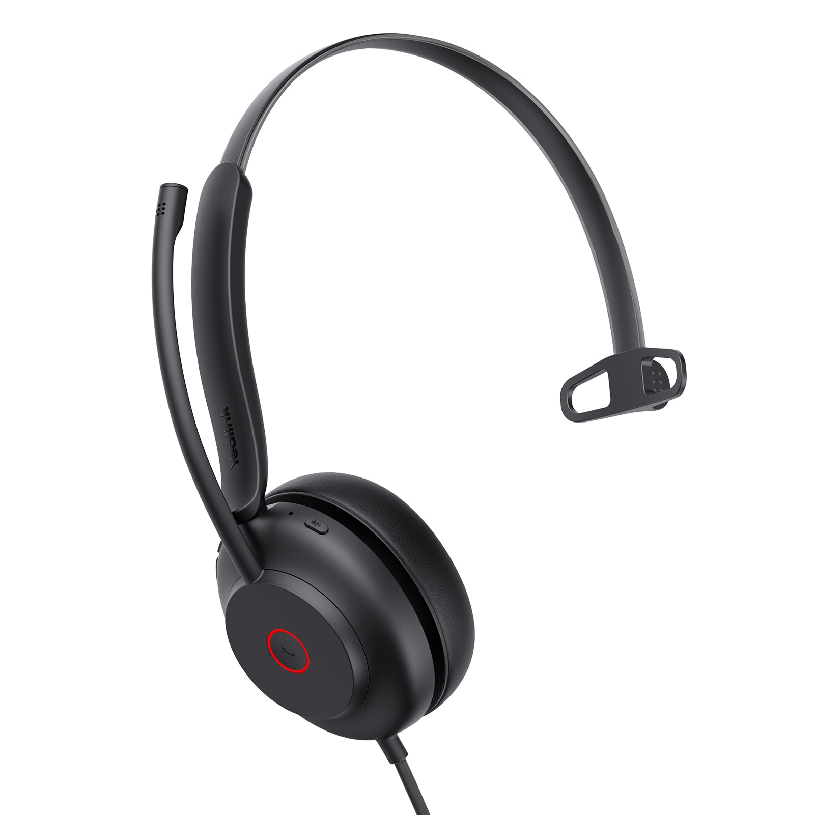Yealink UH35 USB Wired Headset with Noise Cancelling Microphone - Professional Mono PC Headset for Skype, Zoom, Microsoft Teams & VoIP Calls - Lightweight Comfort Design for All-Day Office & Remote Work Use