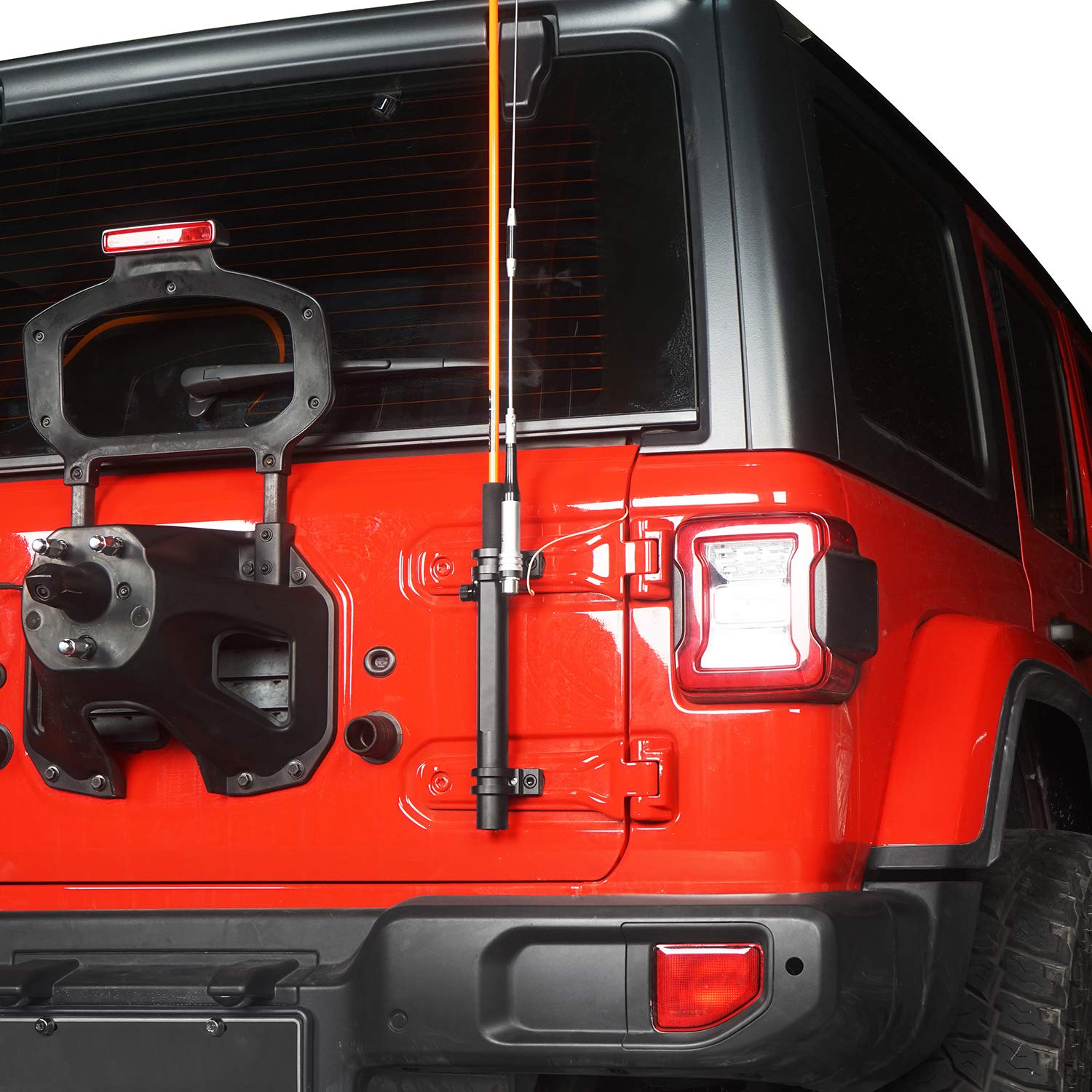 Hooke Road Jeep Wrangler JL Antenna Mount & Tailgate Hinge Flag Mount - Compatible with 2018-2025 Jeep Wrangler JL - Perfect for Off-Roading, Overlanding & 4x4 Adventures