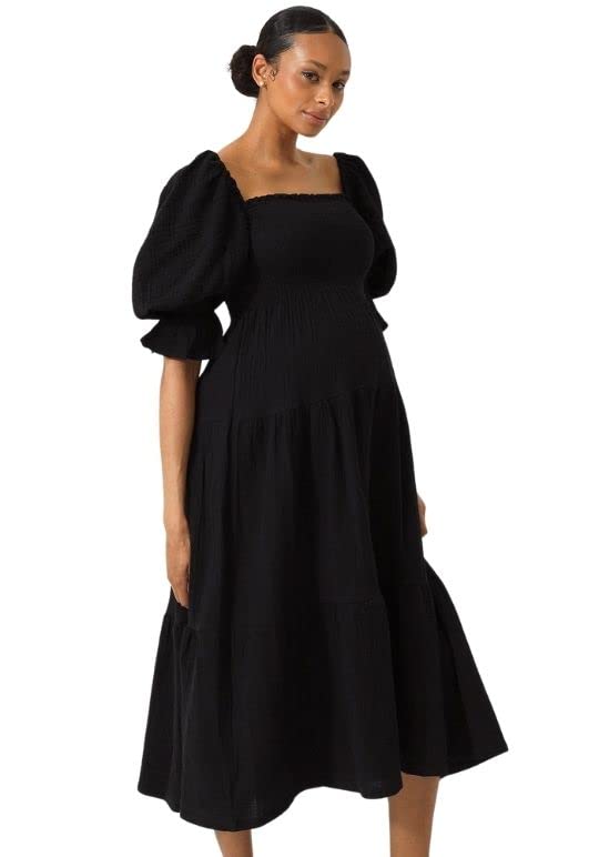 Women's Classic Cotton Maternity Dress - Soft Muslin Kiko Gown for Pregnancy | Comfortable Casual Wear for Expecting Moms | Perfect for Baby Showers, Maternity Photos & Everyday Comfort