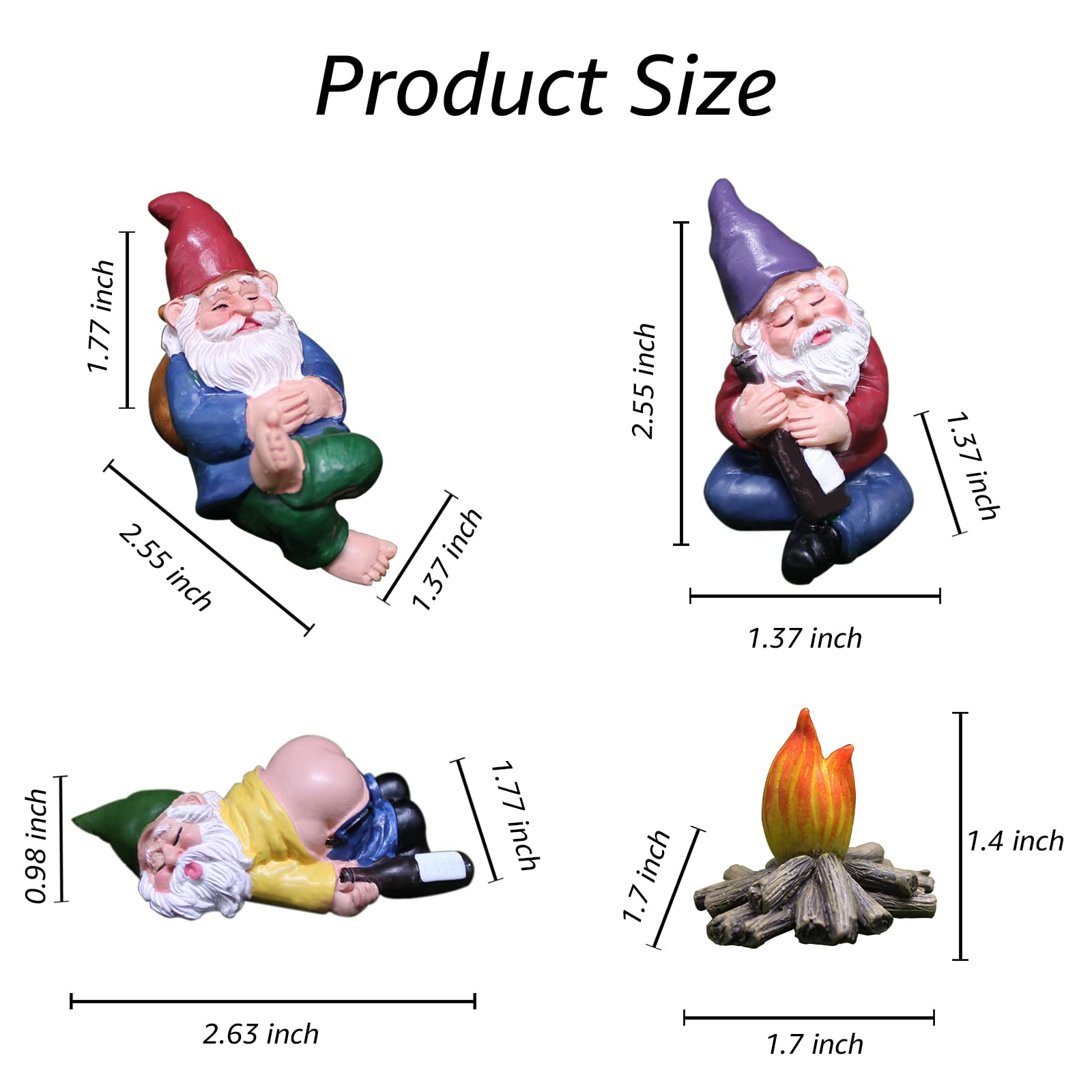 Whimsical Fairy Garden Gnomes - Miniature Lawn Ornaments for Outdoor Decor | Perfect for Fish Tanks, Fairy Gardens, Flower Pots & Small Yard Landscaping