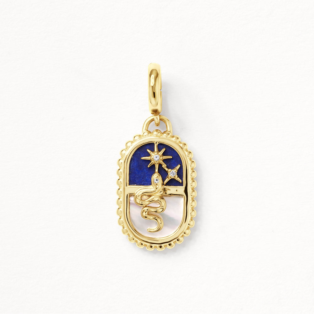 Gold Gemstone Serpent Tablet Pendant Necklace - Elegant Jewelry for Women, Perfect for Gifts & Special Occasions