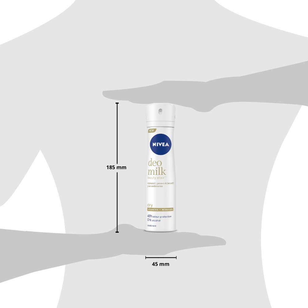 Nivea Deodorant for Women - Deo Milk Dry 150ml | 48-Hour Protection, Gentle on Skin | Perfect for Daily Use, Gym & Active Lifestyle