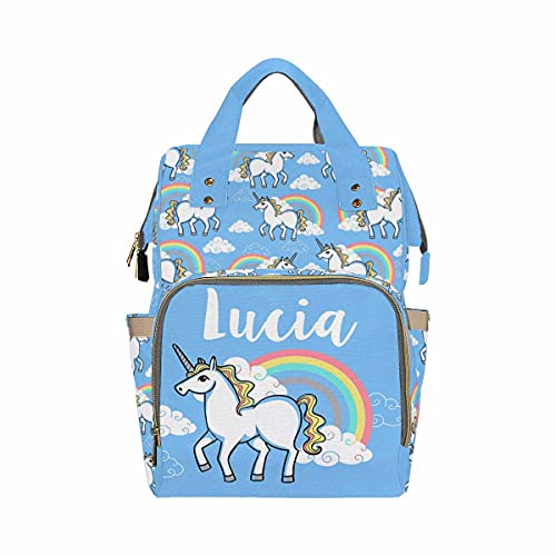 Custom Personalized Diaper Backpack for Moms - Waterproof Baby Diaper Bag with Name Embroidery, Multifunctional Travel Daypack for Nursing, Baby Girl & Boy Essentials - Perfect Baby Shower Gift & Parenting Must-Have for Outings, Park Visits & Family Trips