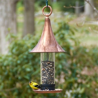 Premium Castella Copper Bird Feeder - Elegant Outdoor Garden Decor for Attracting Wild Birds - Perfect for Backyard, Patio, and Nature Lovers