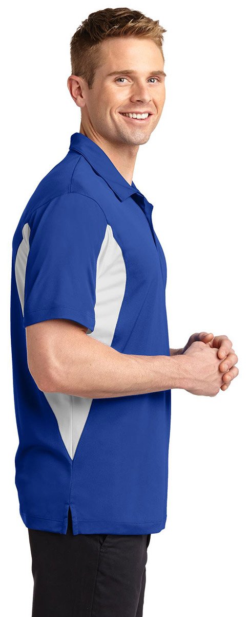 Sport Tek Men's Tall Side Blocked Micropique Sport Wick Polo Shirt - Moisture Wicking Performance Golf & Tennis Polo for Active Men