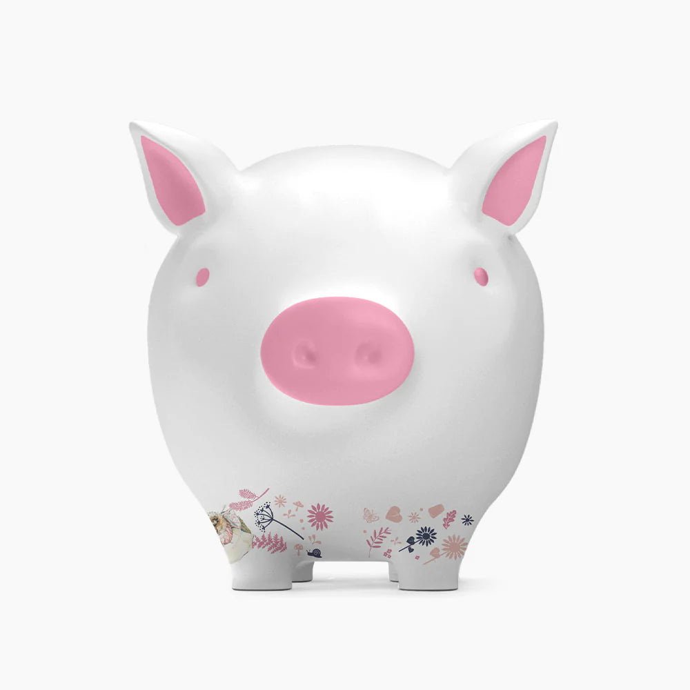 Peter Rabbit & Friends Pink Piggy Bank - Cute Money Saving Bank for Kids, Perfect Gift for Birthdays & Holidays - Ideal for Nursery, Bedroom, or Playroom Decor