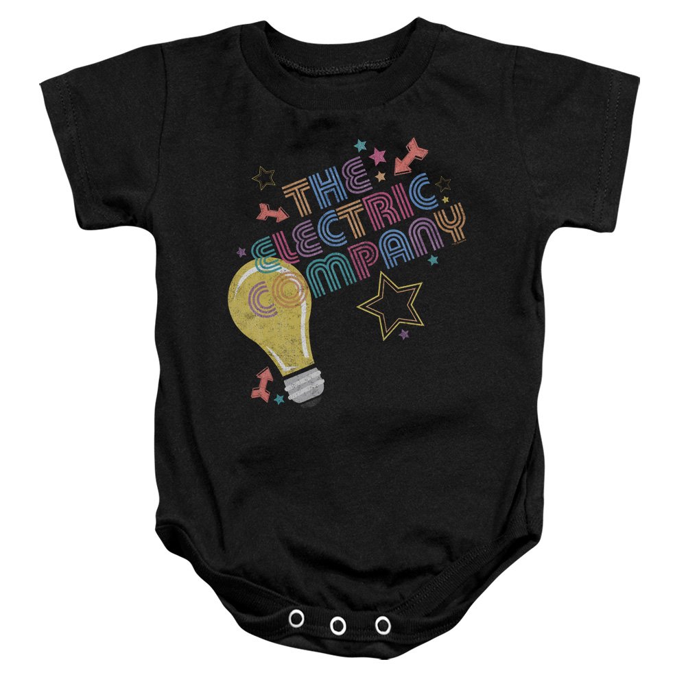 Trevco ELC102-SS-1 Electric Company & Electric Light Baby Bodysuit Black - Small - 6 Months | Cute Newborn Outfit for Photo Shoots, Family Events & Everyday Wear