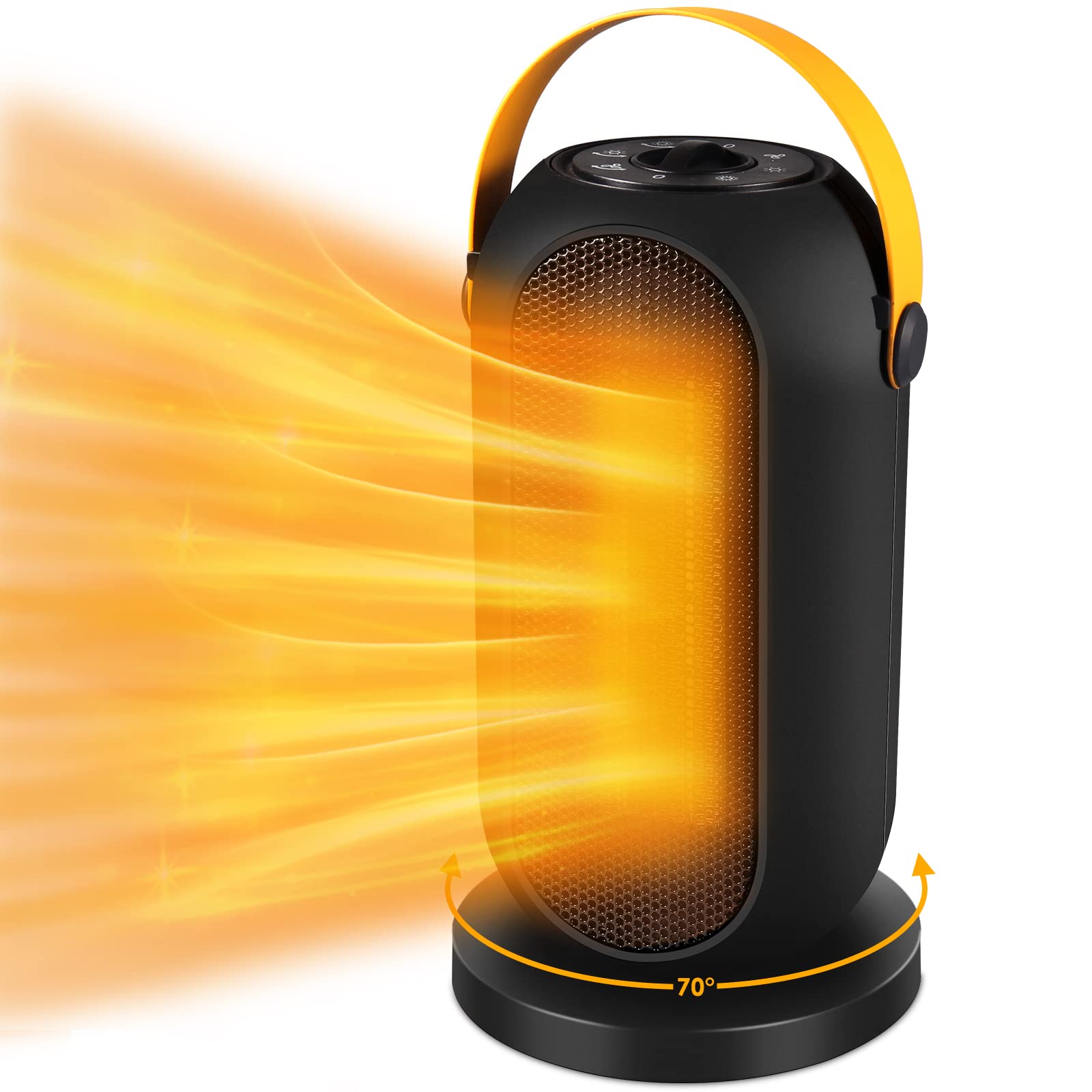 Portable Space Heater 1200W Electric Ceramic Heater with Oscillation - Safe & Quiet for Home Office Use - Overheat & Tilt Protection - Perfect for Bedroom, Living Room & Workspace