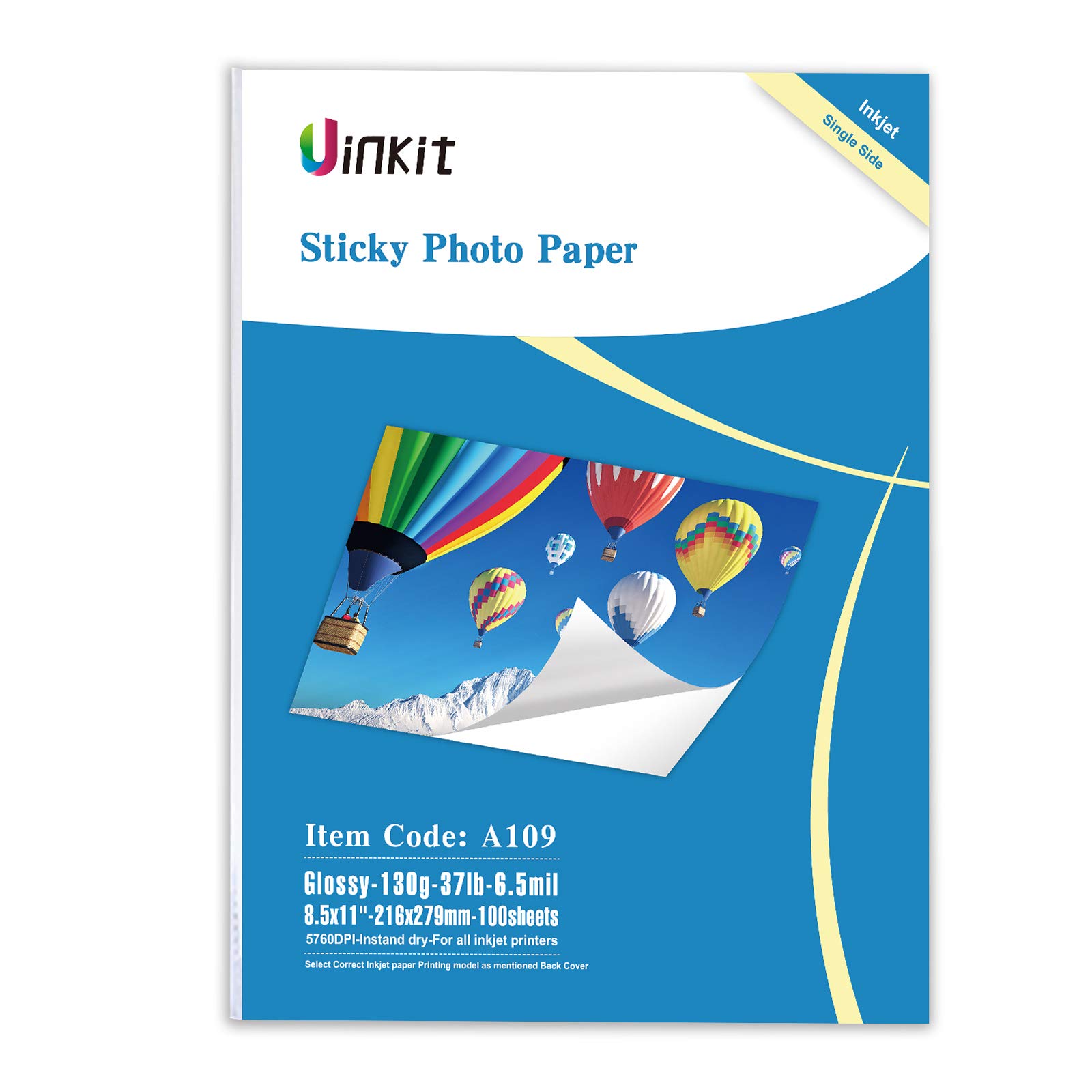 Premium Glossy Sticker Photo Paper & Double Sided Photo Paper Bundle - 100 Sheets Each (8.5x11 Inches, 6.5 Mil, 130-140 GSM) for Inkjet Printers - Perfect for DIY Stickers, Scrapbooking, Photo Albums & Craft Projects