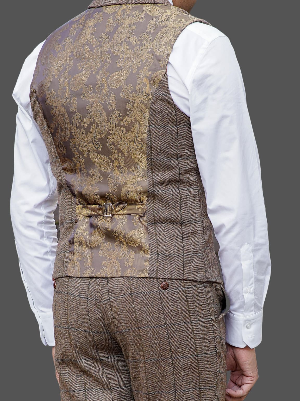 Barucci Marcus Men's Vintage Brown 3 Piece Tweed Suit - Classic Formal Wear for Weddings, Business Meetings & Special Occasions