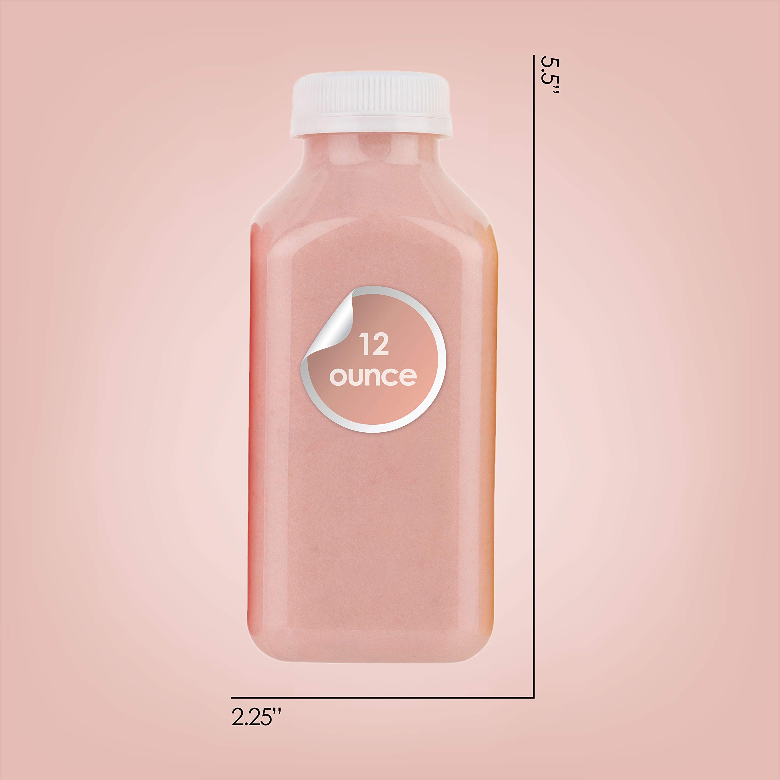 12 Oz BPA-Free Disposable Juice Bottles with Caps - Clear Reusable Plastic Smoothie Containers for Grab & Go Drinks, Juicing & Meal Prep - Leak-Proof 160-Pack Beverage Bottles for Home, Office, Gym & Outdoor Activities