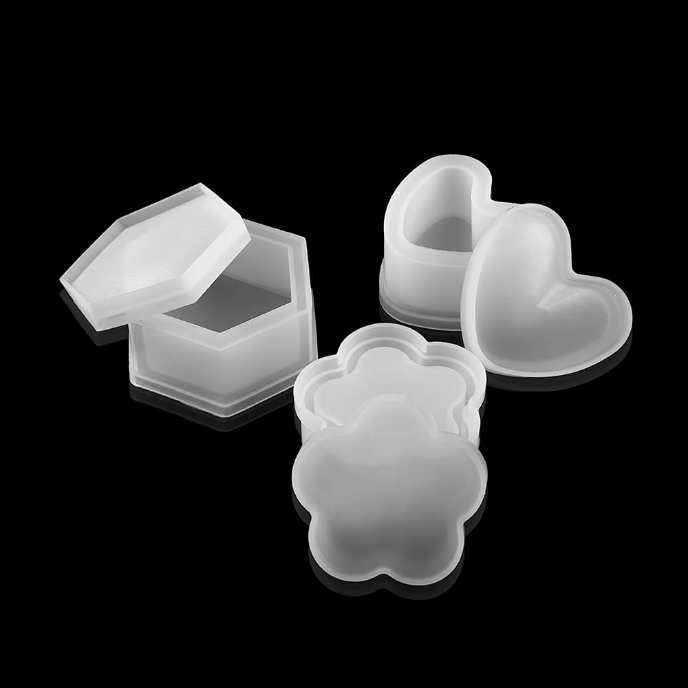 1Pcs Silicone Storage Box Mold - Heart Flower Crystal Gift Box for DIY Epoxy Resin Jewelry Making, Craft Supplies (Round Shape) - Perfect for Wedding Favors, Party Decorations & Handmade Gifts