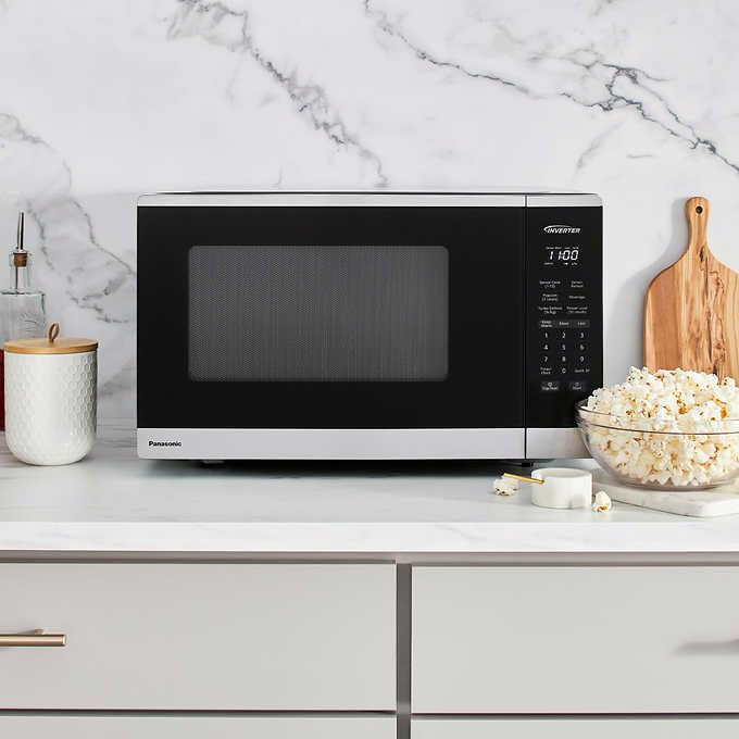 Panasonic NN-SC67NS 1.3 cu ft 1200W Inverter Microwave Oven - Energy Efficient Countertop Appliance with Sensor Cooking (Renewed) - Perfect for Small Kitchens, Dorms & Office Break Rooms