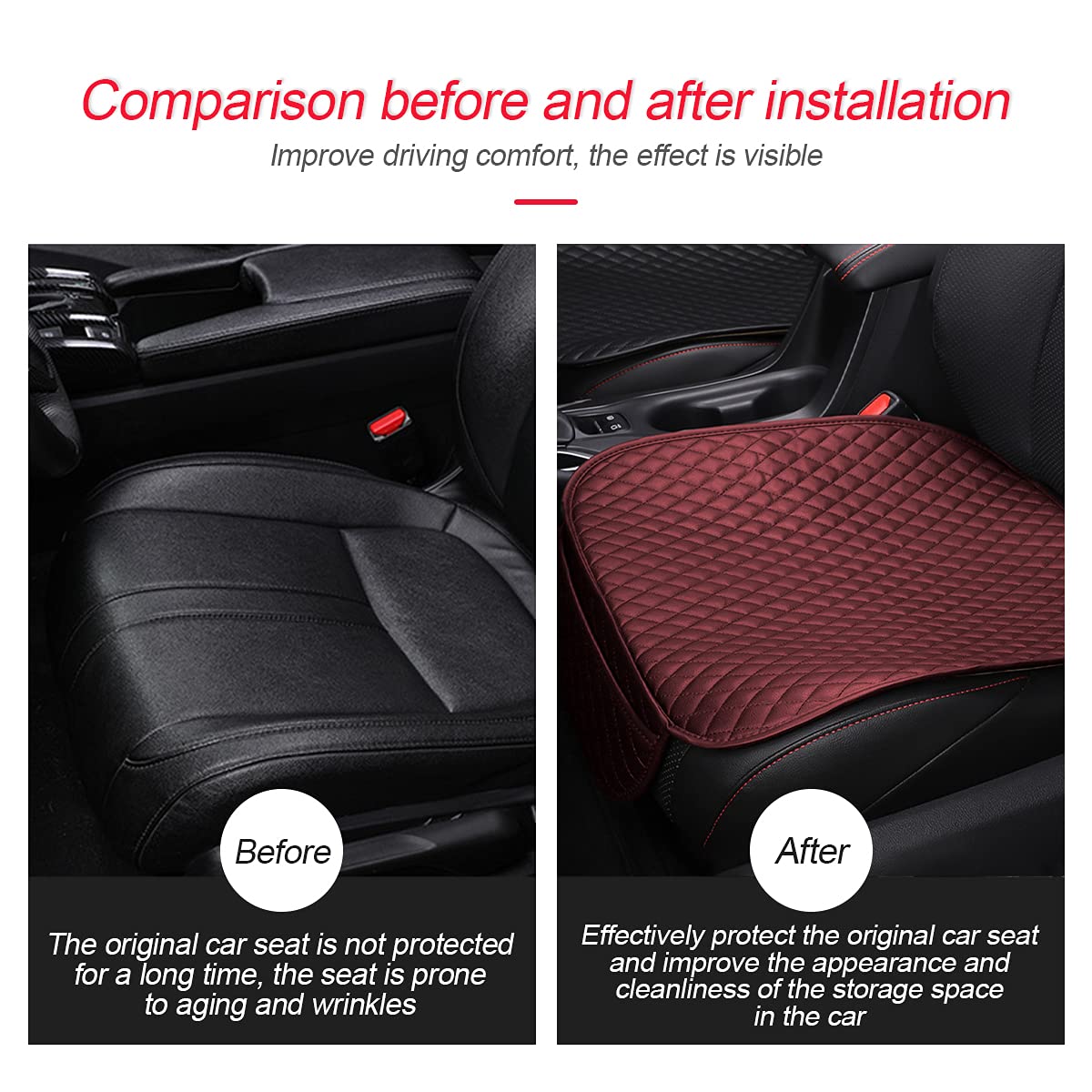 Premium Moly Magnolia Leather Car Seat Cover & Protector - Universal Fit for 90% Cars, SUVs & Vehicles - Comfortable Auto Interior Accessories for Men & Women (Red) - Perfect for Road Trips, Commuting & Protecting Your Seats