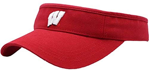 Badgers Wormburner Red Velcro Back Visor - Adjustable Baseball Cap for Golf, Running & Outdoor Activities