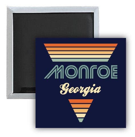 Monroe Georgia 2.5 x 2.5-Inch Retro Fridge Magnet - Vintage Souvenir for Refrigerators, Lockers & Metal Surfaces - Perfect for Home, Office & Travel Decor
