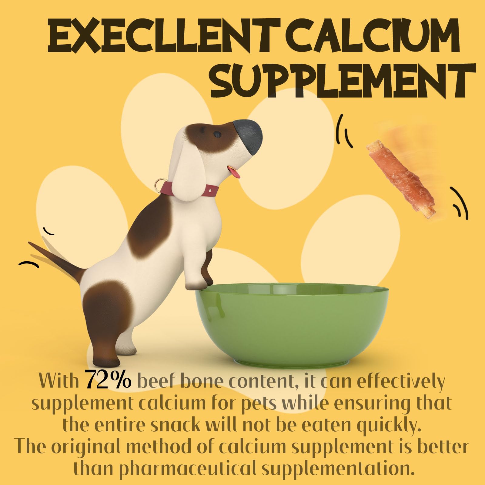 ASMPET Grain-Free Dog Treats - Chicken Wrapped Beef Cartilage, High Protein & Low Fat, Rawhide-Free Healthy Chews for All Dog Sizes (Small, Medium, Large Breeds) 10.6 oz - Perfect for Training Rewards, Dental Health & Long-Lasting Chewing