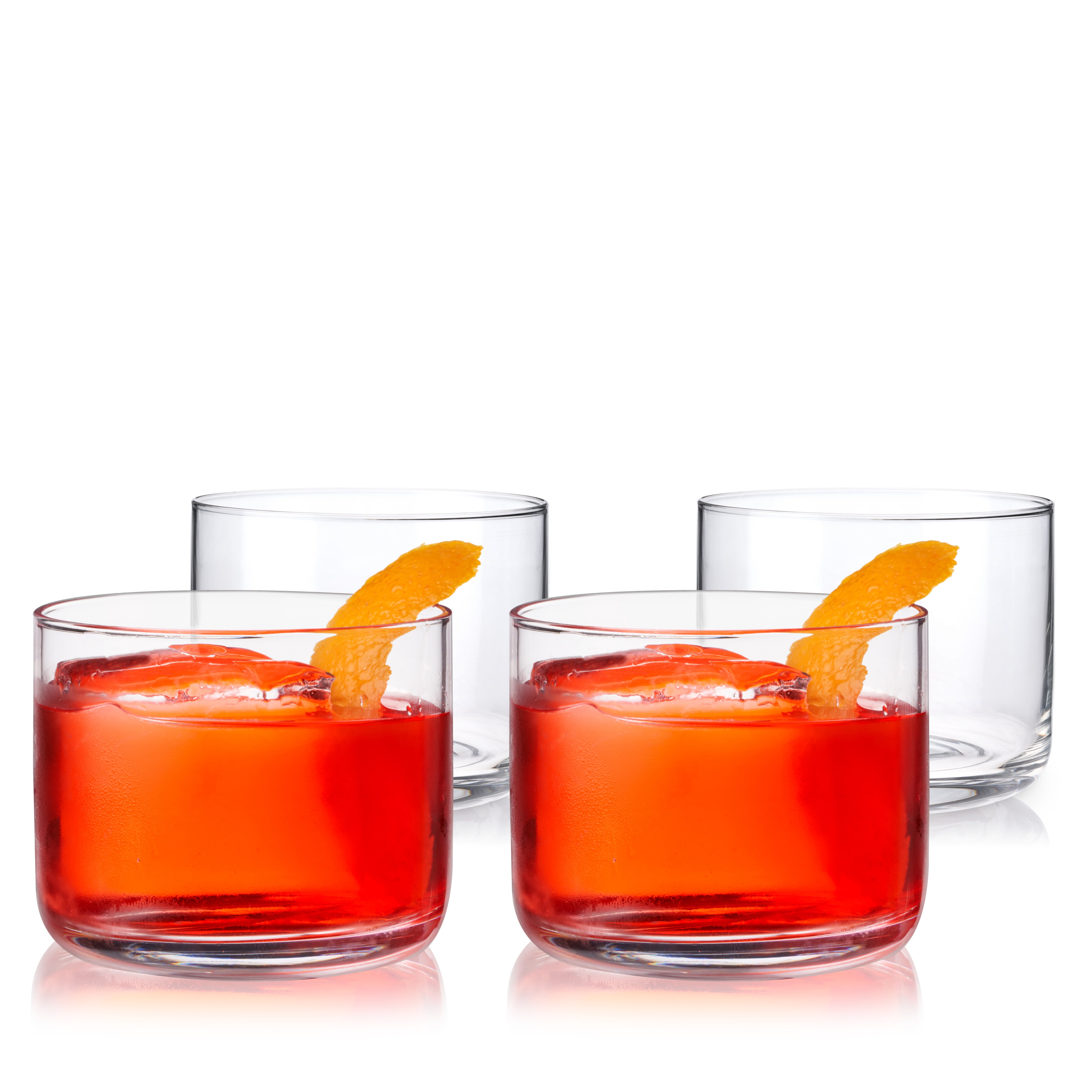 Raye Crystal Negroni Glasses Set of 4 - Elegant Cocktail Glasses for Negroni, Martini & Whiskey - Perfect for Home Bar, Dinner Parties & Gifts