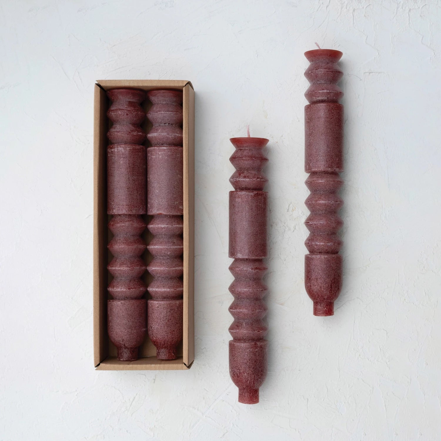 Premium Cranberry Scented Taper Candles - Handmade Beeswax Candles for Dining Table, Romantic Dinner, Wedding Decor & Holiday Centerpieces