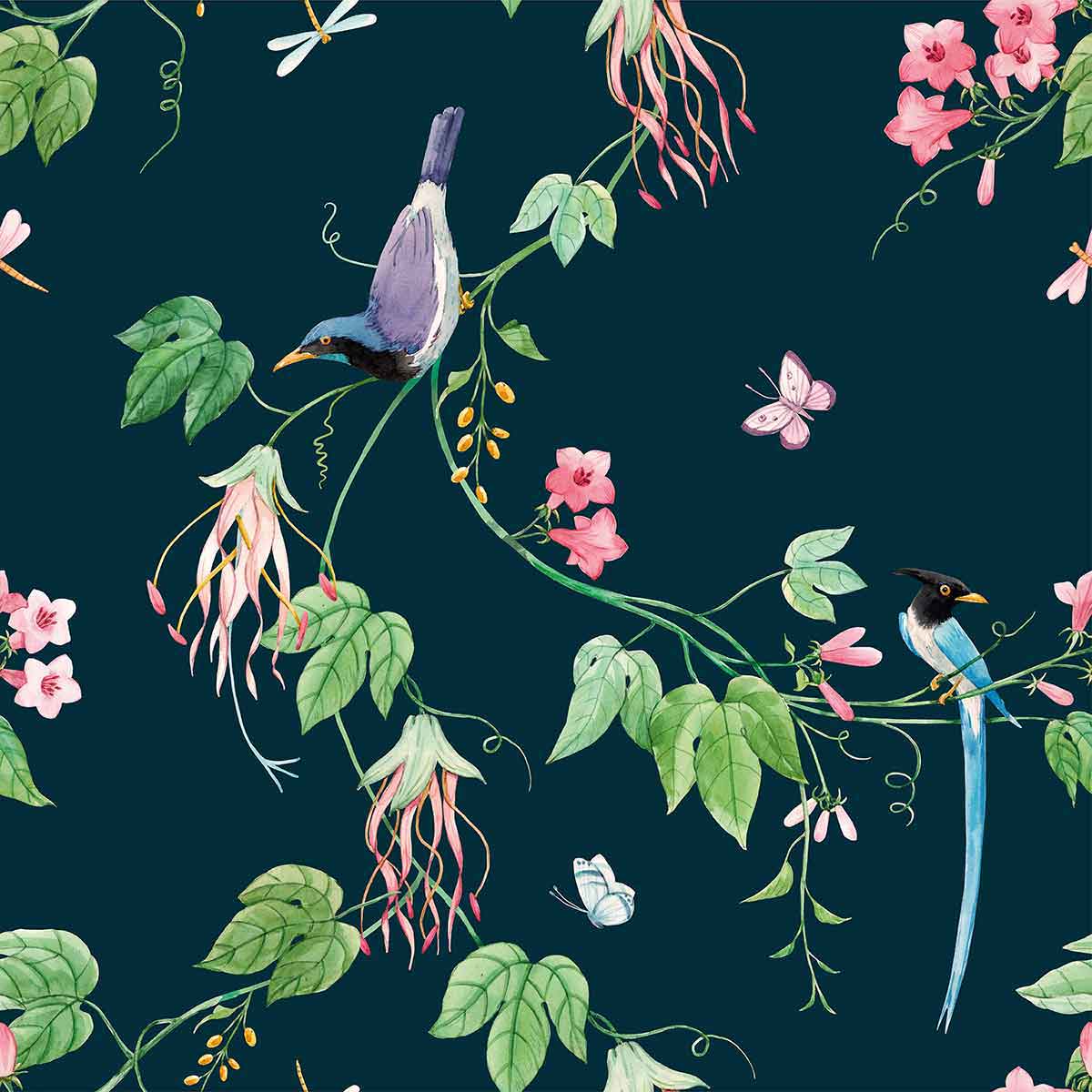 Floral Wallpaper Sample for Bathroom - Waterproof Peel & Stick Wallpaper - Designer Collection 001 | Perfect for Bathroom Decor, Accent Walls & Home Renovation