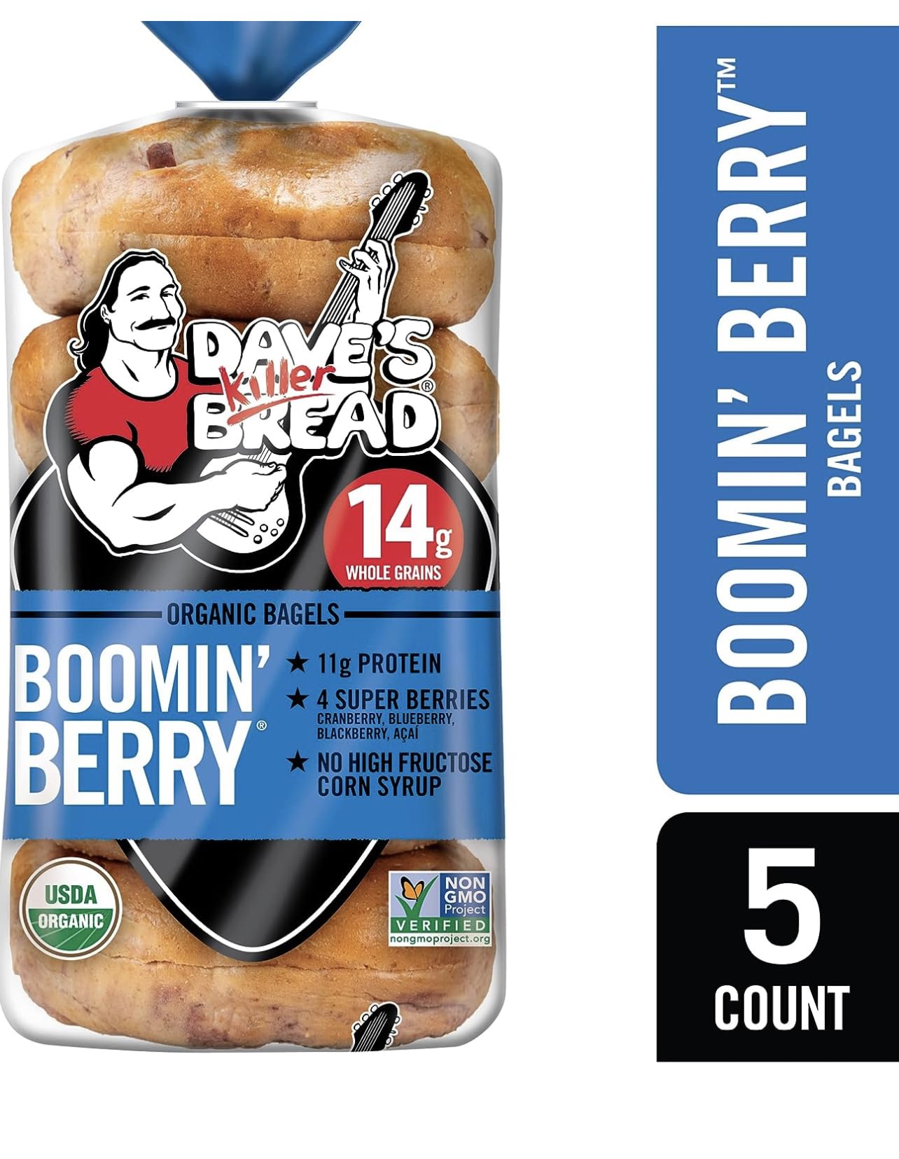 Organic Dave's Killer Bread Boomin' Berry & Raisin' Remix Bagels - 2 Pack | USDA Certified | Healthy Breakfast & Snack for Kids & Adults | Perfect for Sandwiches, Toasting & On-the-Go Meals