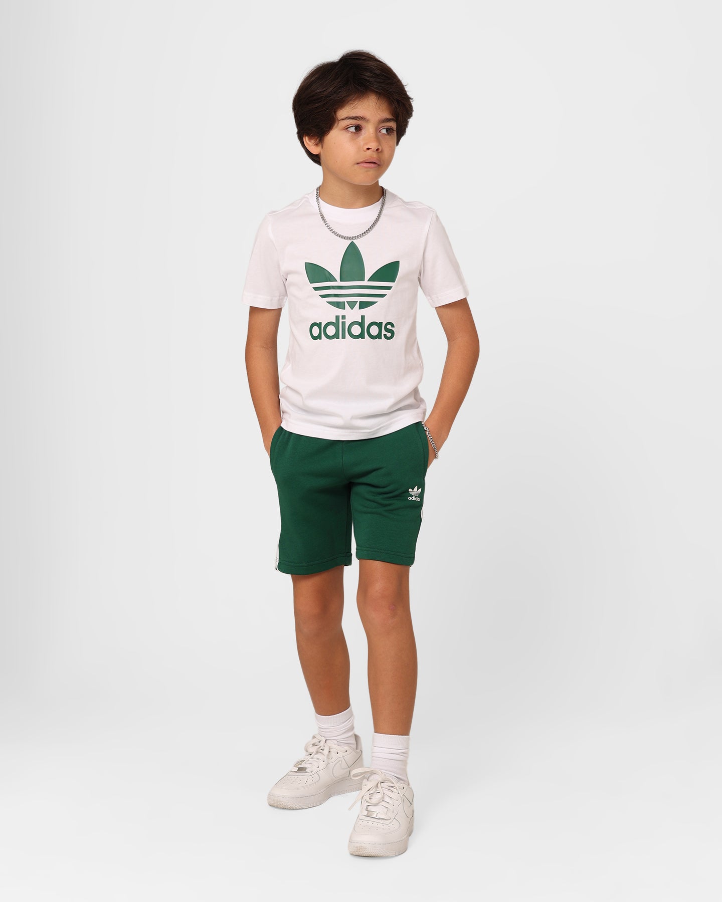 Adidas Kids' Short Sleeve T-Shirt Set - Dark Green | Comfortable Cotton Athletic Outfit for Boys & Girls | Perfect for Sports, School & Playtime