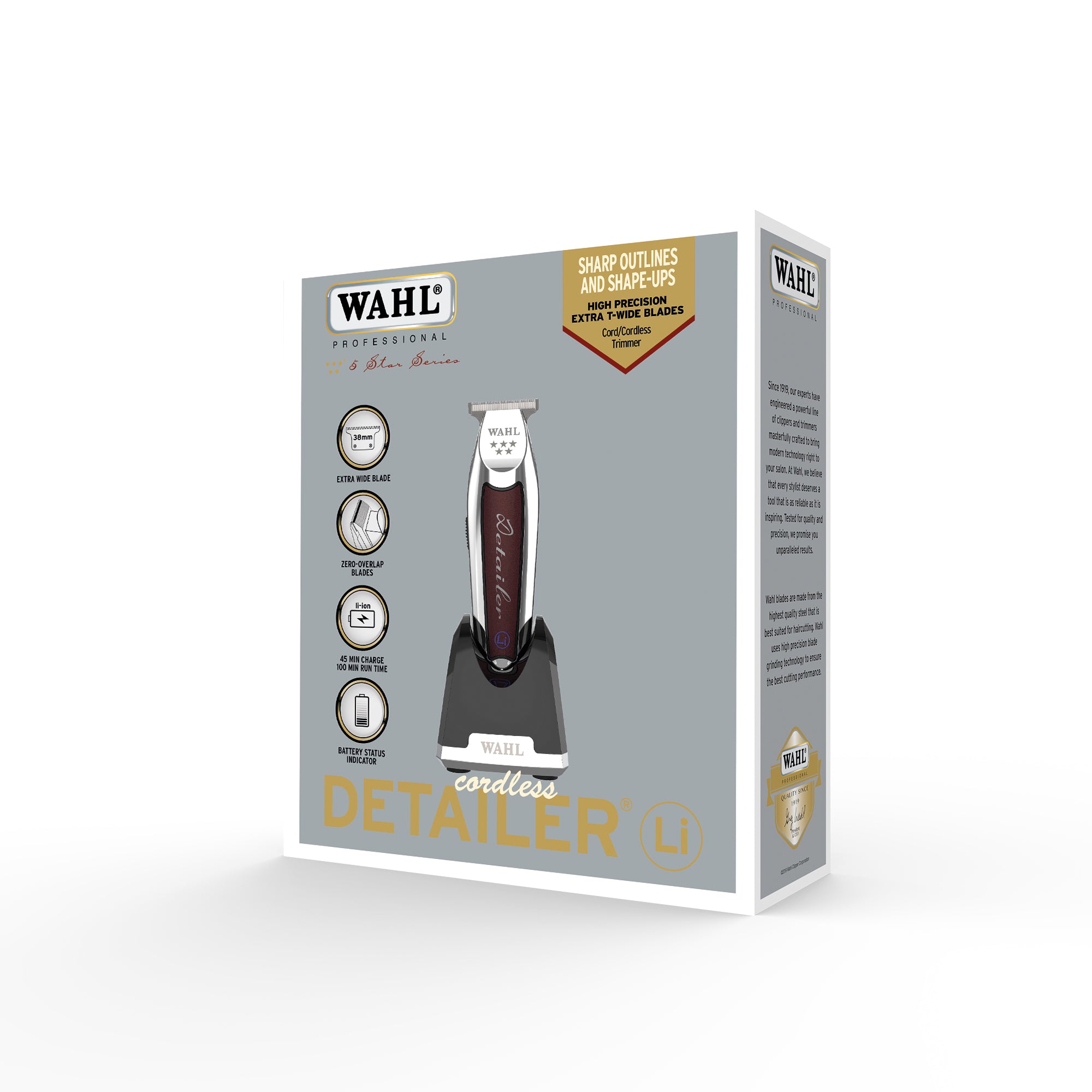 Wahl Cordless Detailer Trimmer for Men - Professional Beard & Hair Grooming Kit - Perfect for Travel, Home & Barbershop Use