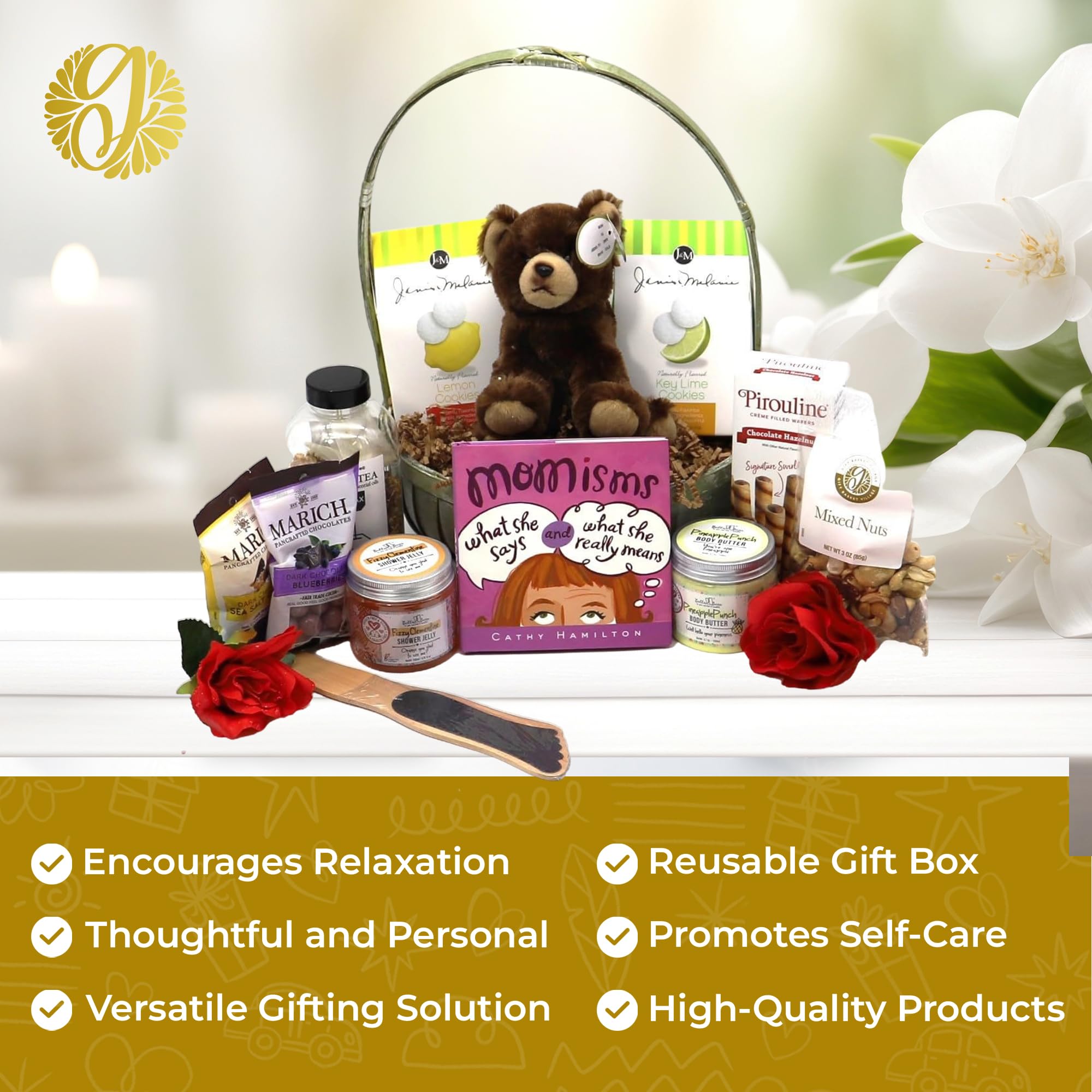 Happy Mother’s Day Gift Basket - Premium Spa Package for Women with Relaxation Essentials | Thoughtful Present for Mom, Birthday, Anniversary & Special Occasions | Ideal for Home Spa, Self-Care & Stress Relief