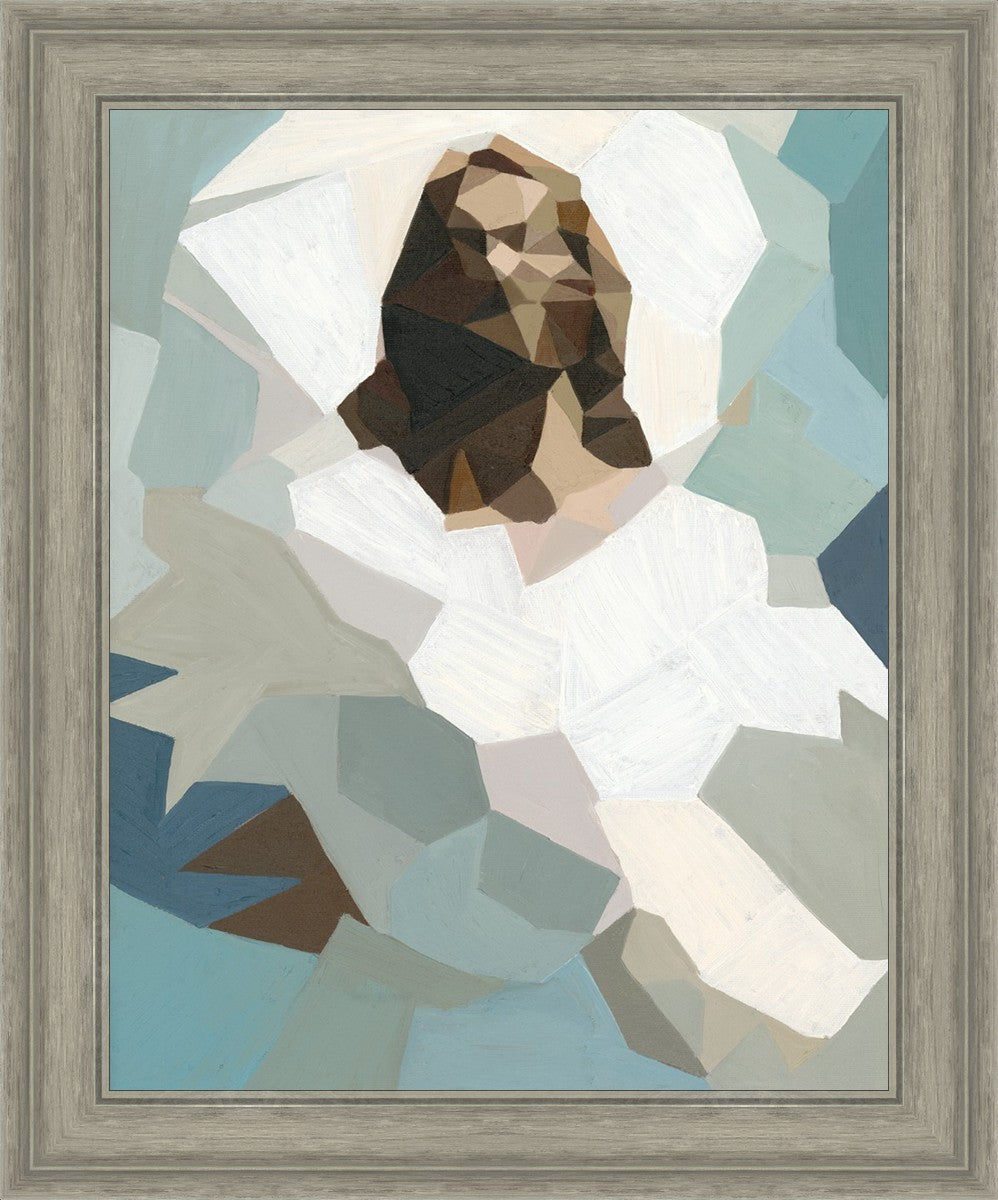Christ In Blue By Brittany Lemmon - Religious Wall Art for Home & Church Decor - Perfect for Living Room, Bedroom & Prayer Spaces