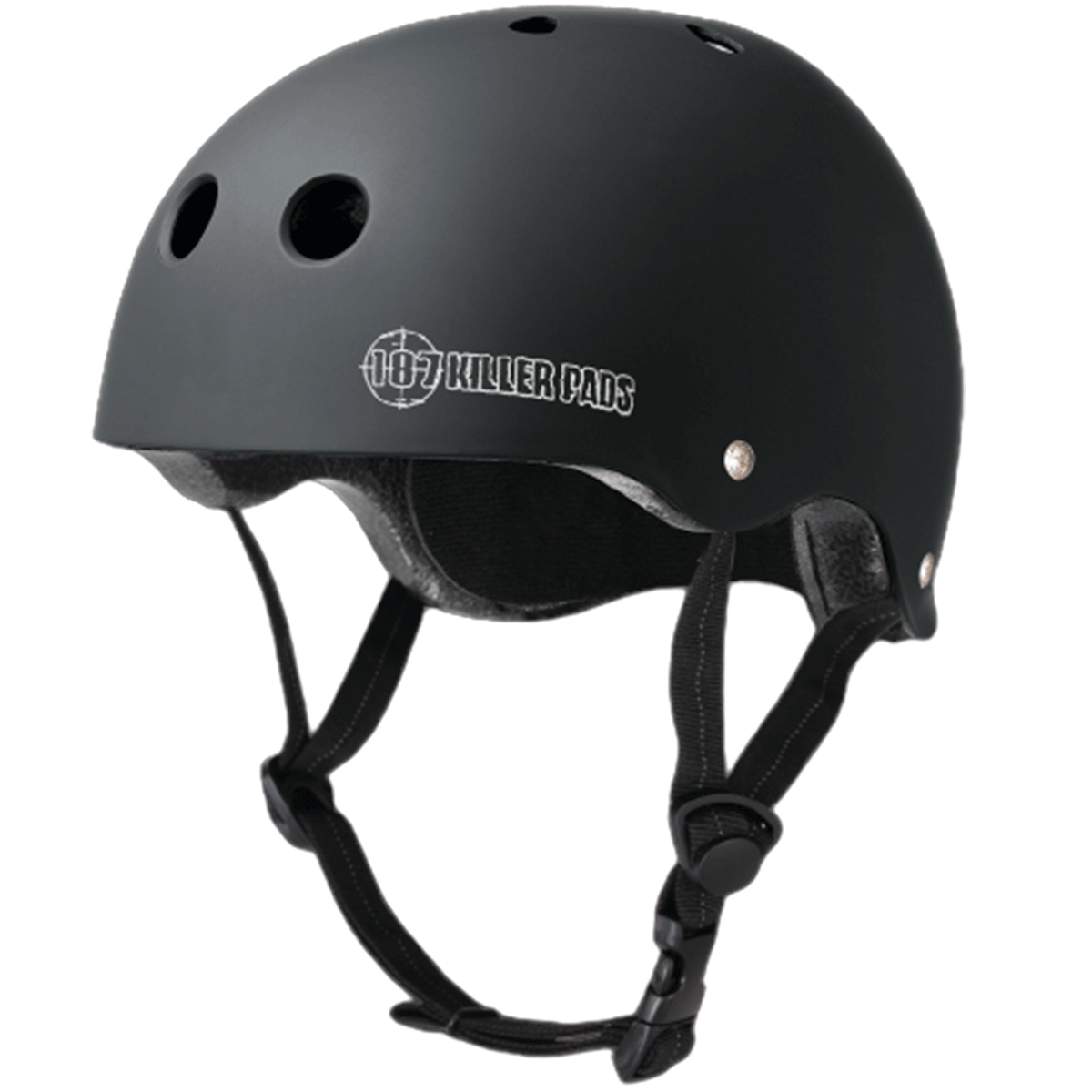 Certified Skate Helmet - 187 Killer Pads Matte Black - Safety Gear for Skateboarding, Scooter & BMX Riding - Perfect for Park, Street & Vert Skating