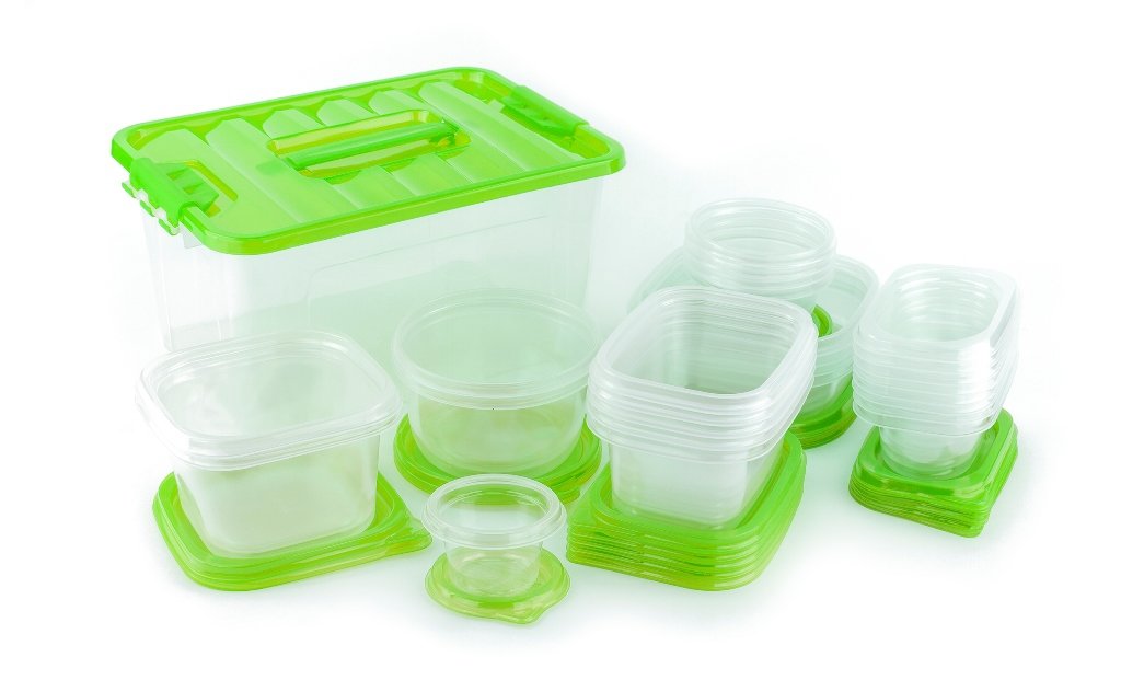 54-Piece Plastic Food Storage Container Set with Airtight Green Lids - BPA-Free Kitchen Organization for Meal Prep, Leftovers & Pantry Storage