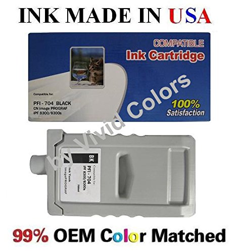PFI-704BK Compatible Ink Cartridges for Canon IPF8300s/8300 - High Yield Black Ink Replacement - Perfect for Large Format Printing, CAD Drawings & Photo Printing