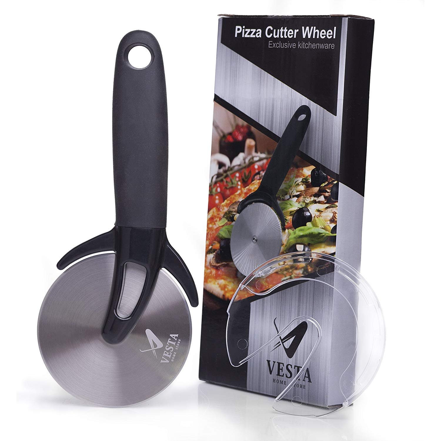 Premium Professional Pizza Cutter Wheel - Sharp Stainless Steel Blade & Ergonomic Non-Slip Handle - Perfect for Cutting Pizza, Pies, Waffles, Cookies & Dough - Ideal for Home Kitchens, Restaurants & Pizza Parties
