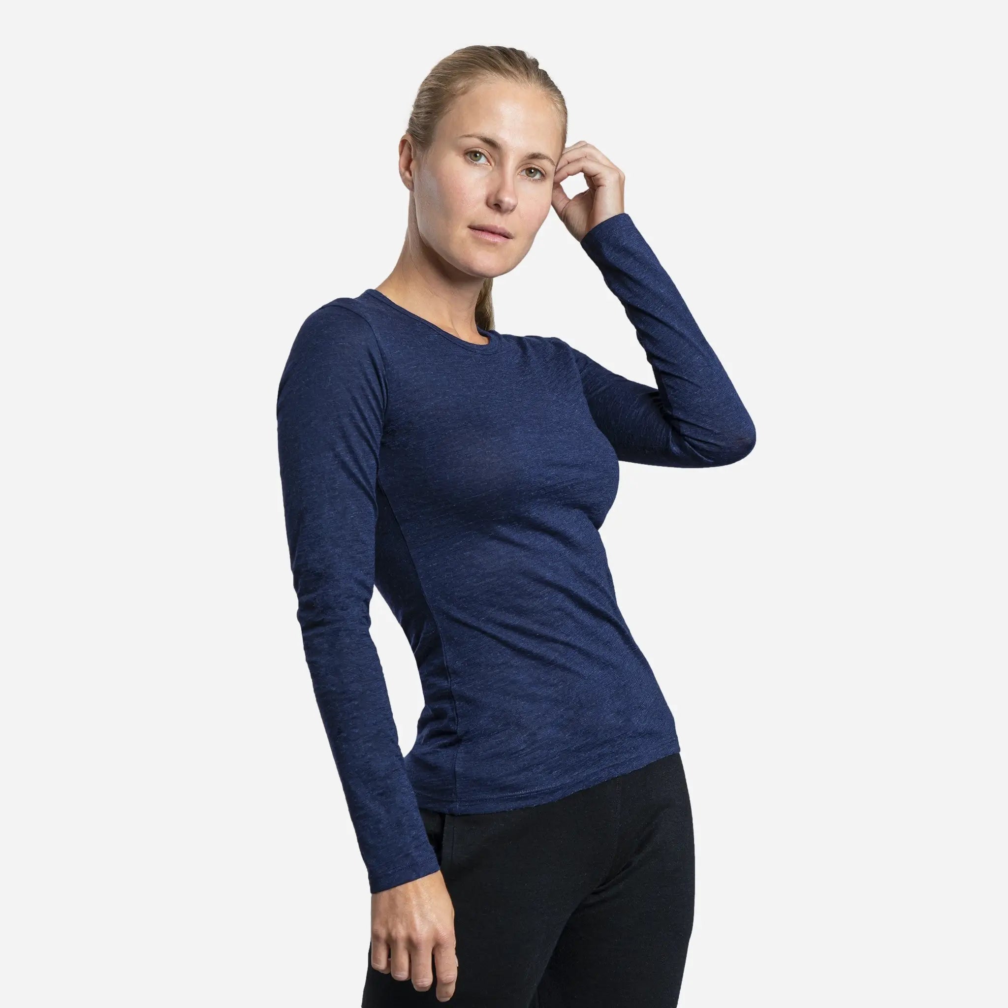 Ultralight Women's Alpaca Wool Long Sleeve T-Shirt - 160 GSM Soft & Warm Base Layer for Winter Hiking, Yoga & Casual Wear