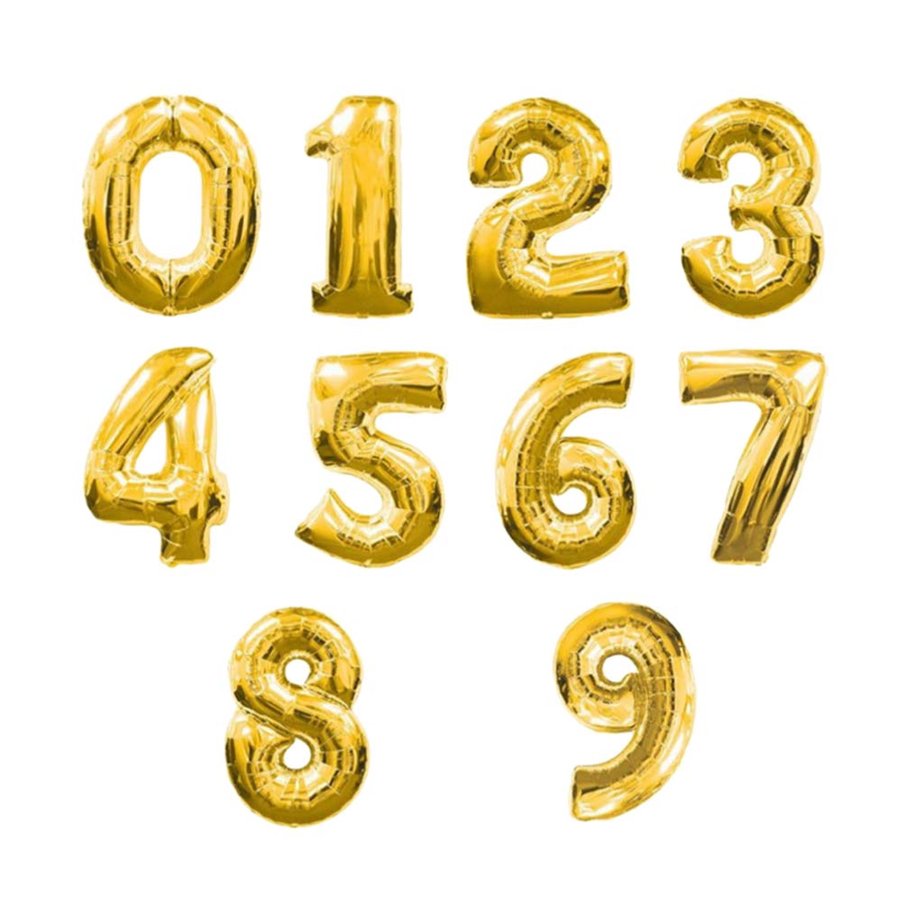 10 Pack Large Number Balloons for Birthday Party Decorations - Helium Balloons, Giant Numbers 0-9 for Wedding, Graduation, Anniversary & Baby Shower Decor