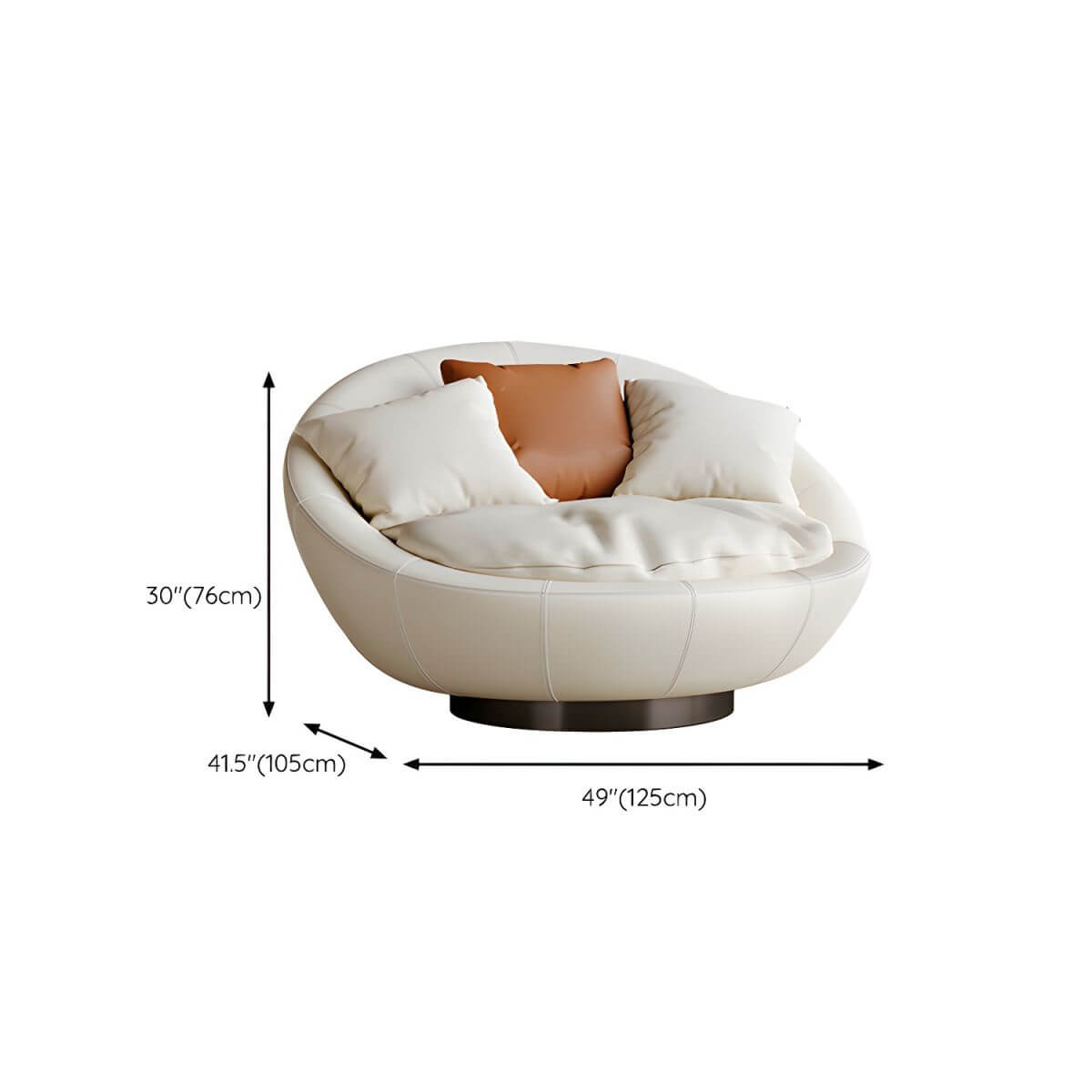 Modern White Swivel High Back Chair with Oversized Seat - Comfortable Office & Living Room Furniture for Home & Workspace