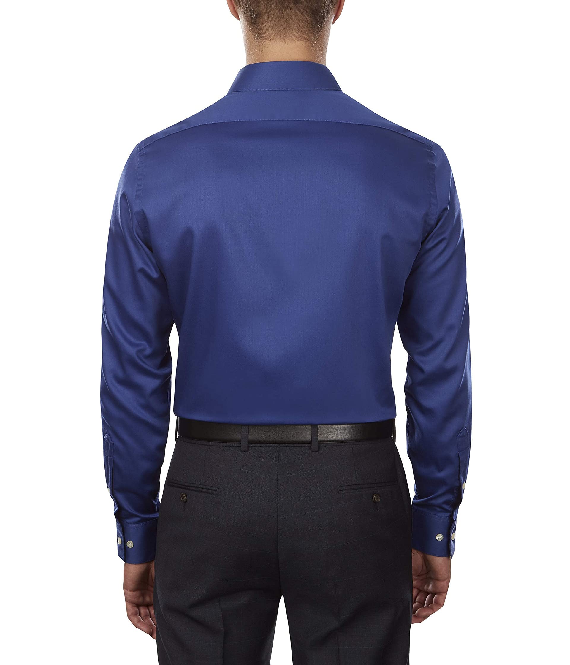 Van Heusen Men's Slim Fit Dress Shirts - Lux Sateen Stretch, Solid Color, Spread Collar for Business & Formal Occasions