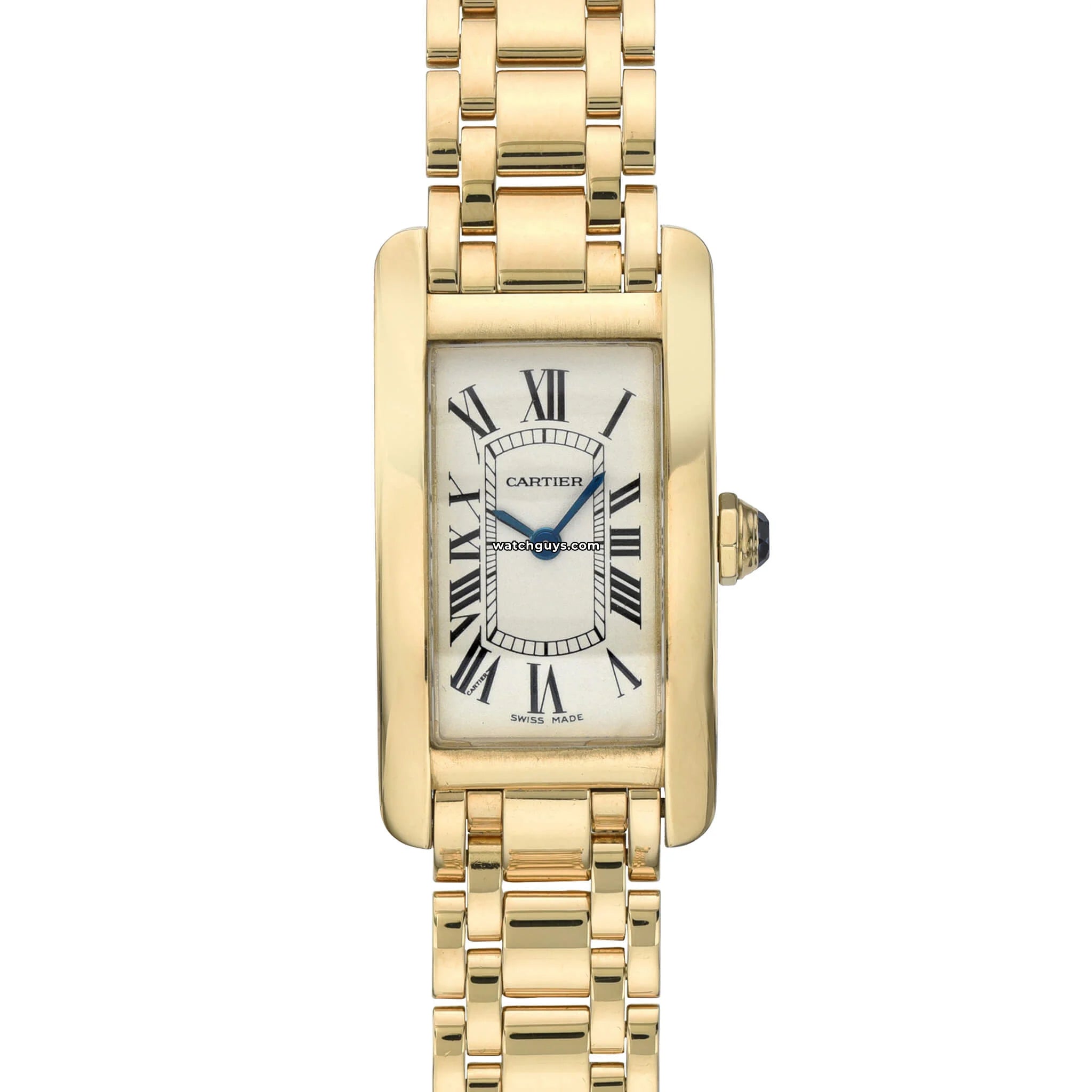 Cartier Tank Americaine W26015K2 18K Yellow Gold Luxury Watch - Perfect for Formal Events & Business Occasions