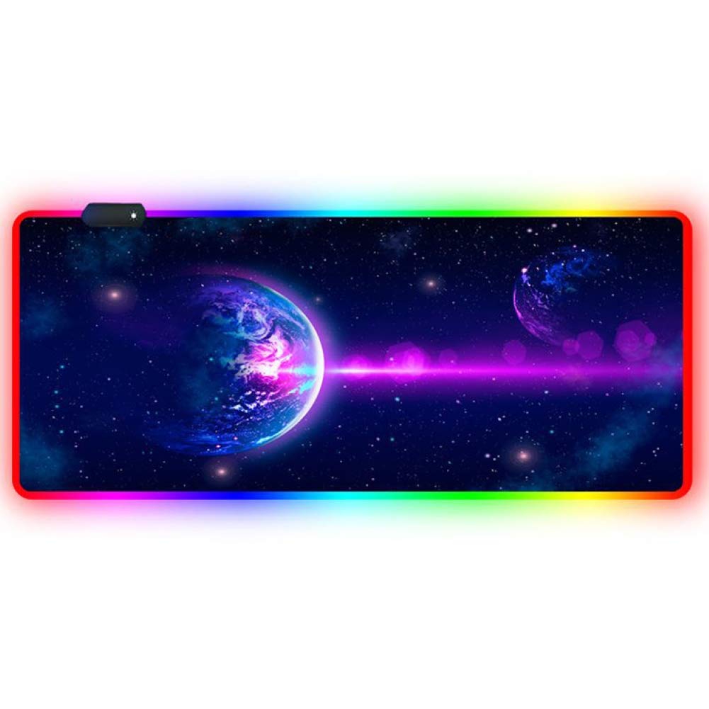 LINASHI RGB LED Gaming Mouse Pad with Luminous Lights - Ergonomic Non-Slip Desk Mat for PC, Laptop & Computer Accessories | Perfect for Gaming, Office Work & Home Use