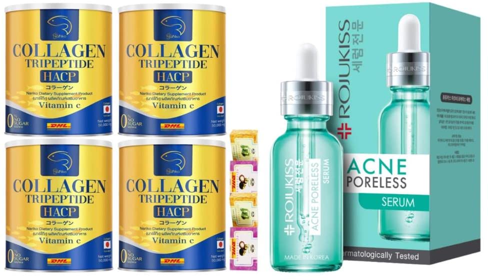 NARIKO COLLAGEN Tripeptide + Vitamin C Poreless Serum 30ml - Moisturizing & Revitalizing Facial Treatment for Glowing Skin | Anti-Aging & Hydration | DHL Express Shipping | Perfect for Daily Skincare Routine & Nighttime Regimen
