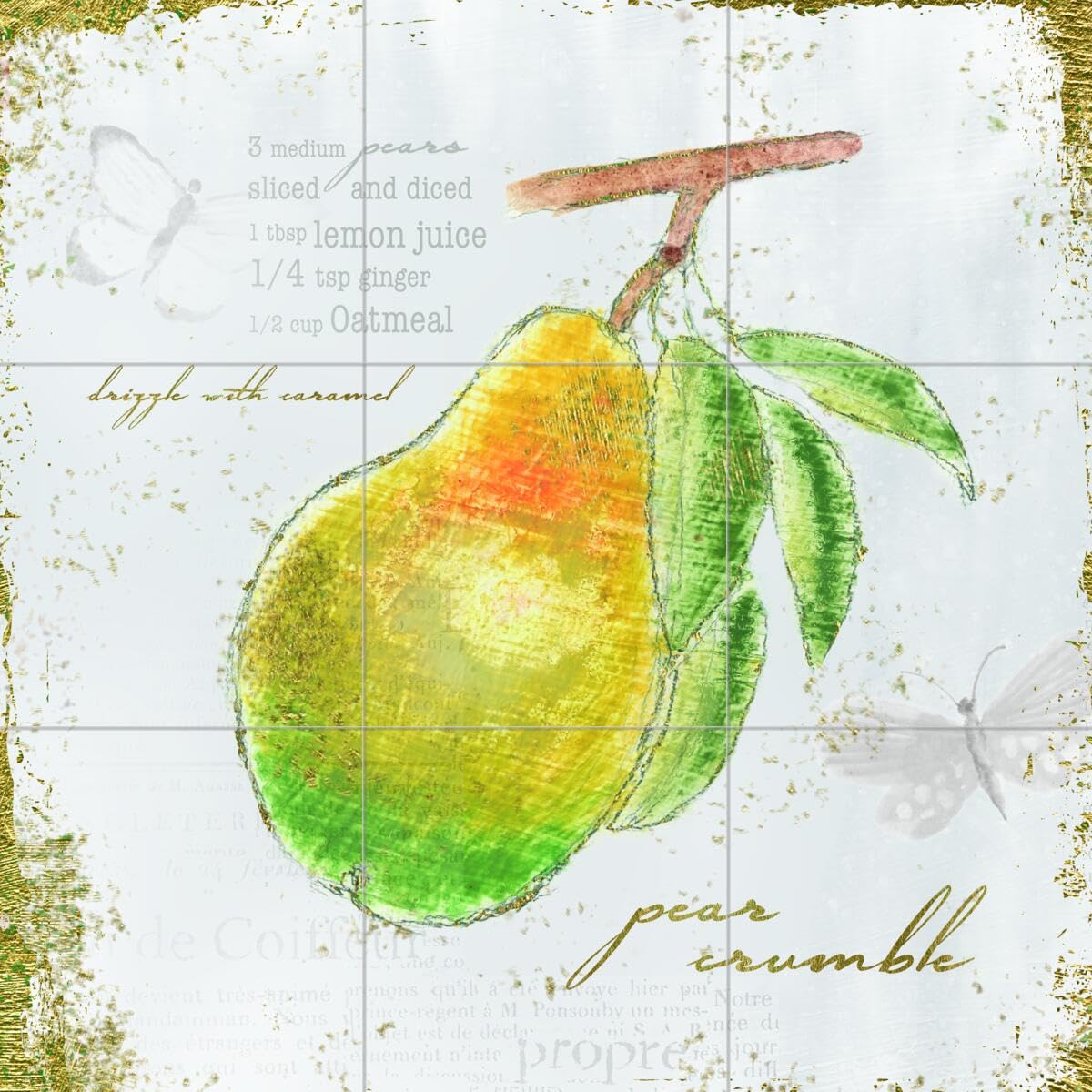 Ceramic Backsplash Tile Mural - Fruit & Vegetable Food Theme for Kitchen & Bathroom Decor - Garden Treasures III by Emily Adams - Perfect for Farmhouse, Cottage & Vintage Style Homes