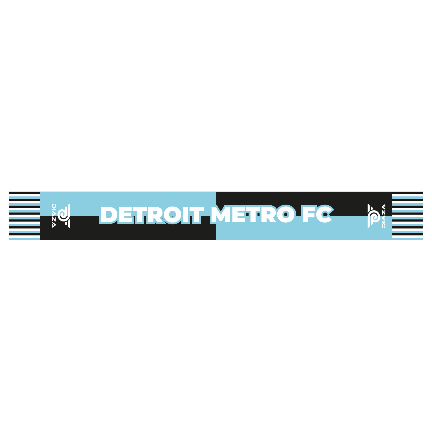 Detroit Metro FC Black and Blue Soccer Scarf - Officially Licensed Fan Gear for Soccer Matches and Game Day Support