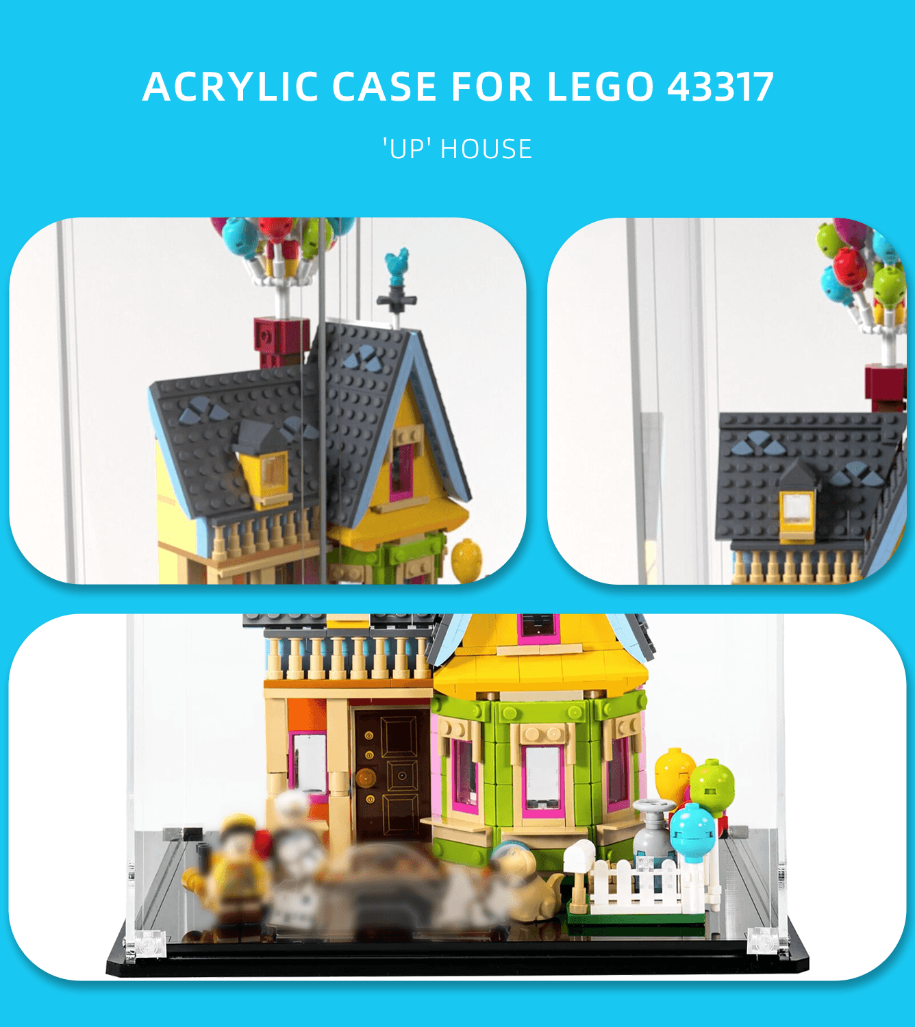 LEGO Disney 'Up' House 43217 Display Case - Clear Acrylic Protection for Collectible Building Set - Perfect for Showcase, Dust Protection & Home Decoration