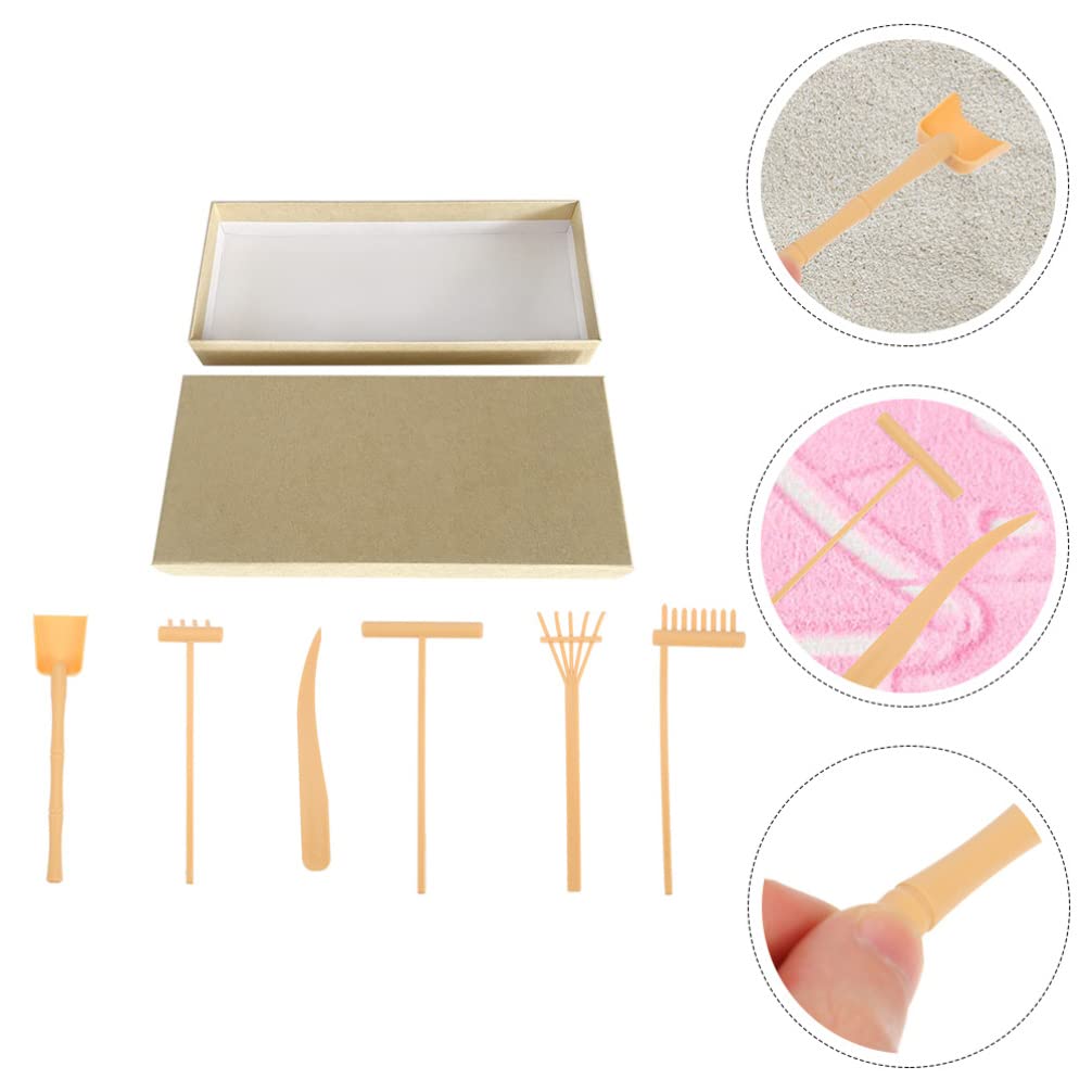 Mini Zen Garden Kit with Zen Rake - Meditation Sand & Rock Set for Desk, DIY Zen Garden Accessories - Perfect for Stress Relief, Office Decor & Mindful Relaxation