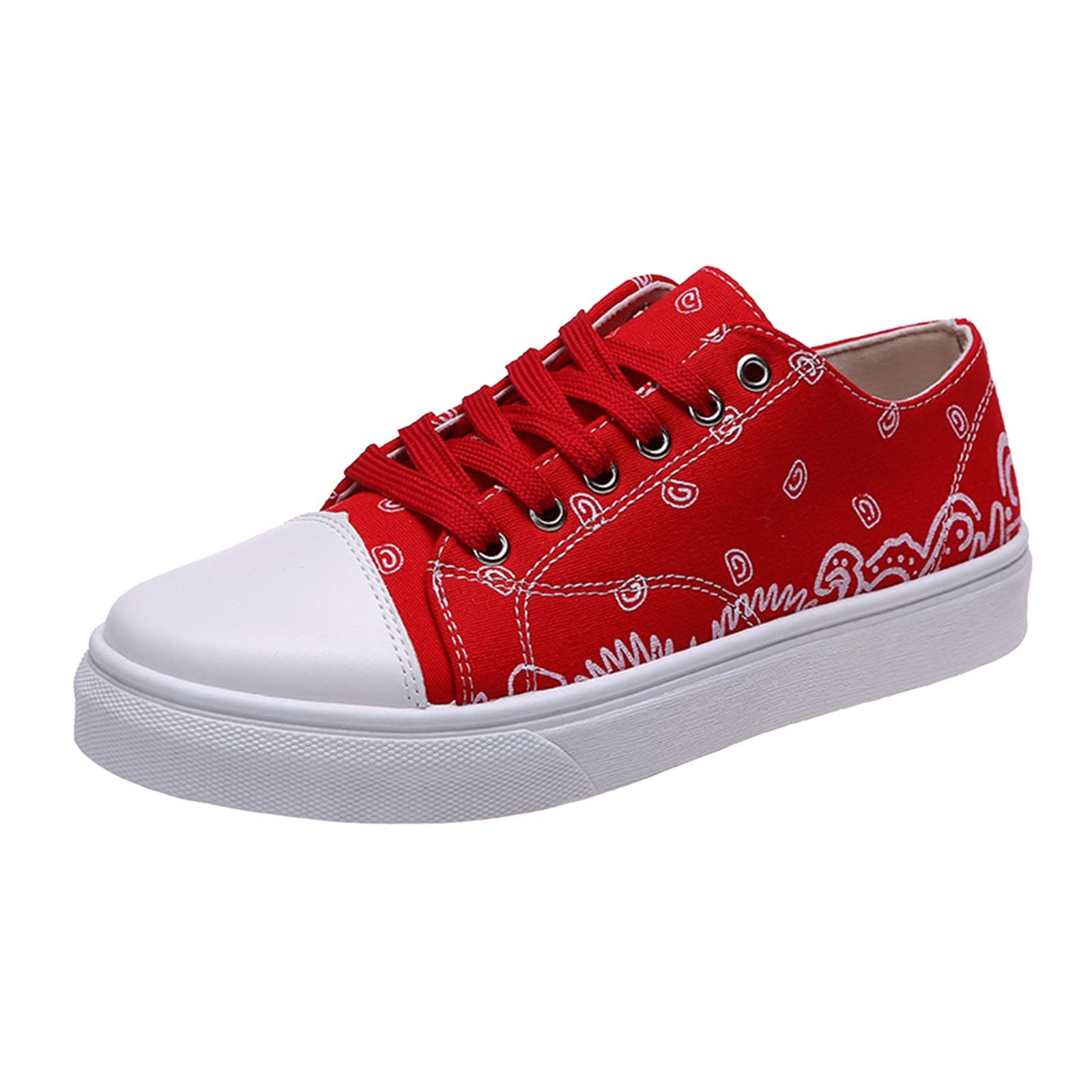 Women's Slip-On Sneakers with Cashew Flower Print - Comfortable Flat Canvas Shoes for Casual Wear | Perfect for Walking, Shopping & Everyday Outfits